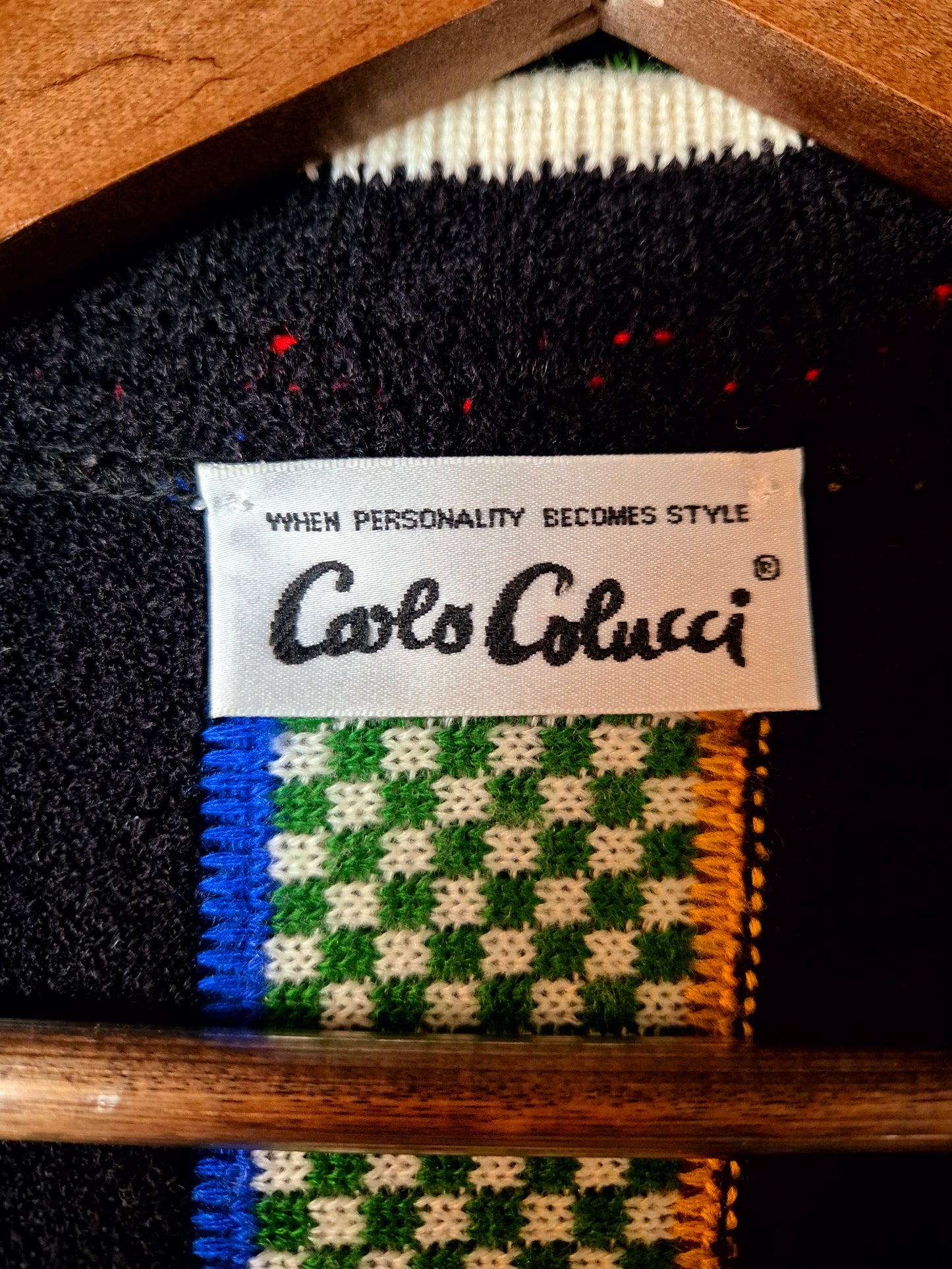 Original/Auth Carlo Colucci - Vintage Pullover - Bunt mit Hahn Muster - M/L (52)