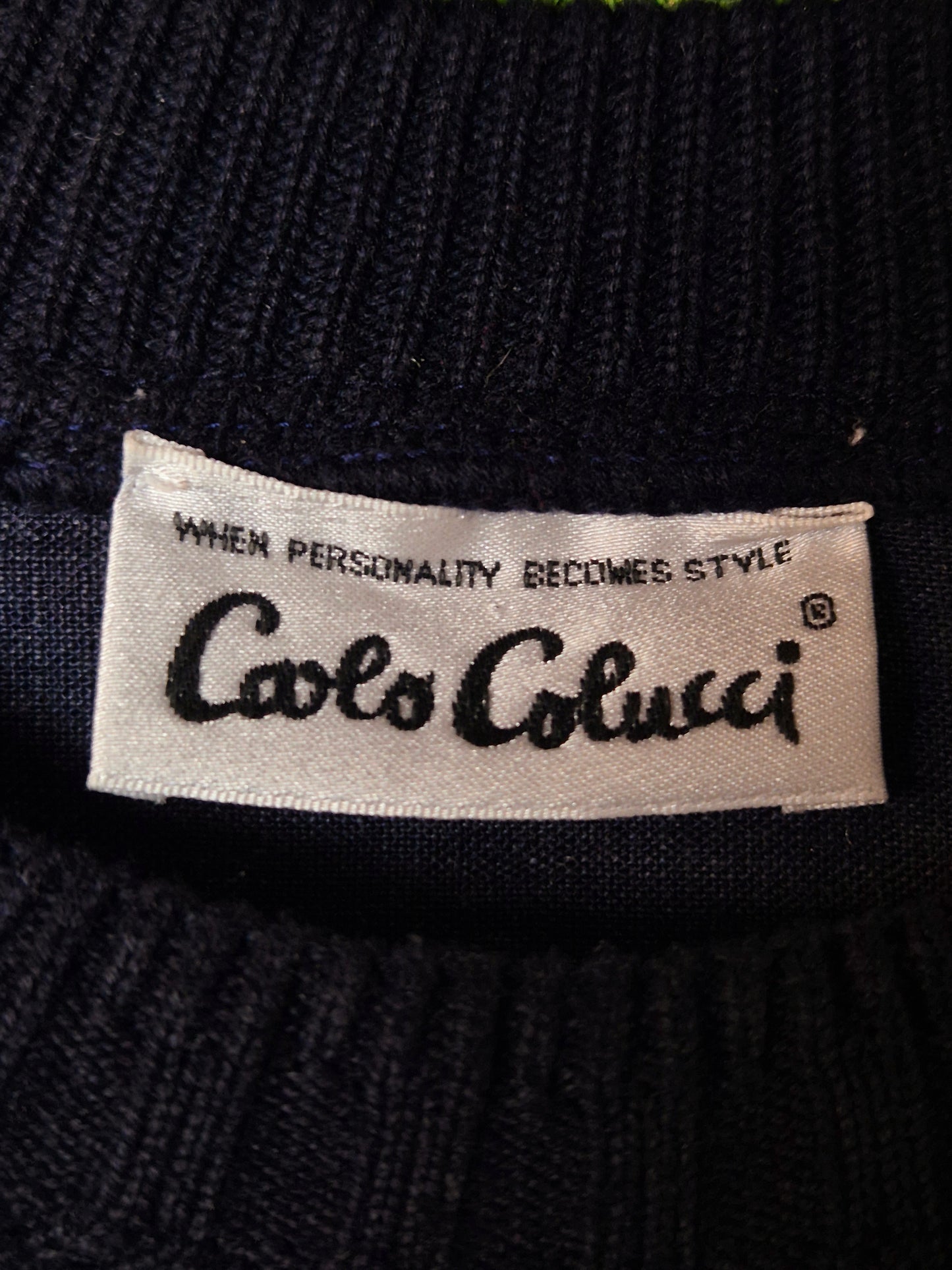 Original/Auth Carlo Colucci - Vintage Pullover - Bunt mit Sonnen Muster - L/XL (56)