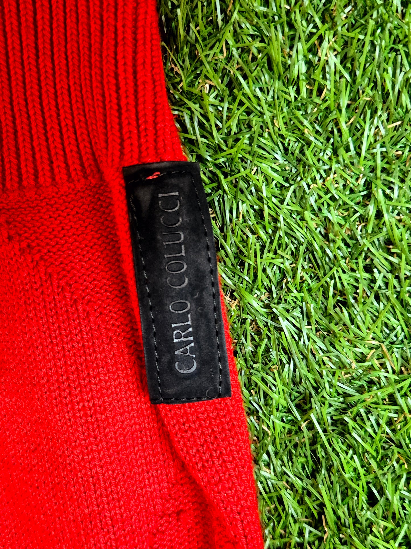 Original/Auth Carlo Colucci - Vintage Pullover - Rot mit England Muster - M (50)