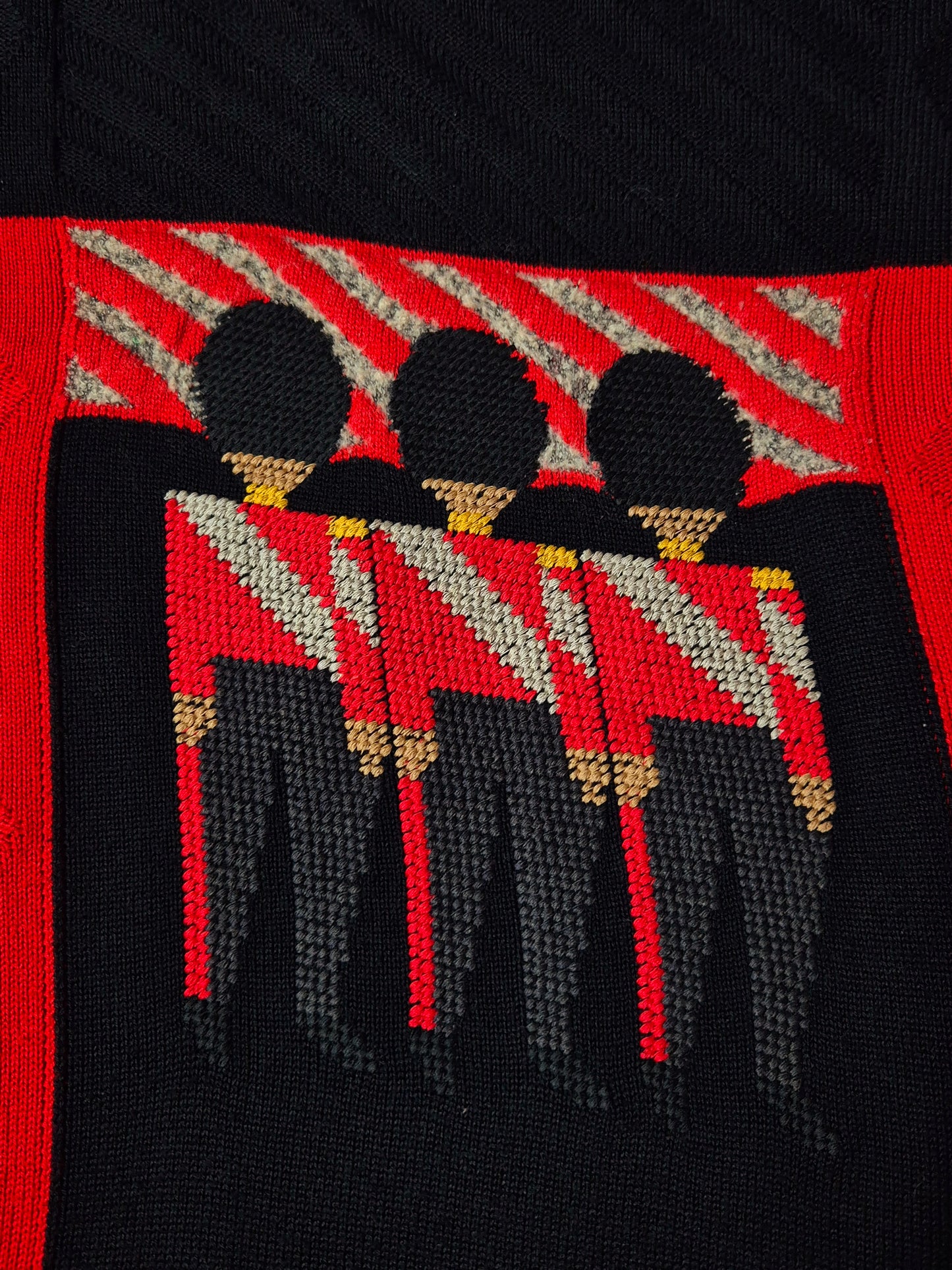 Original/Auth Carlo Colucci - Vintage Pullover - Rot mit England Muster - M (50)