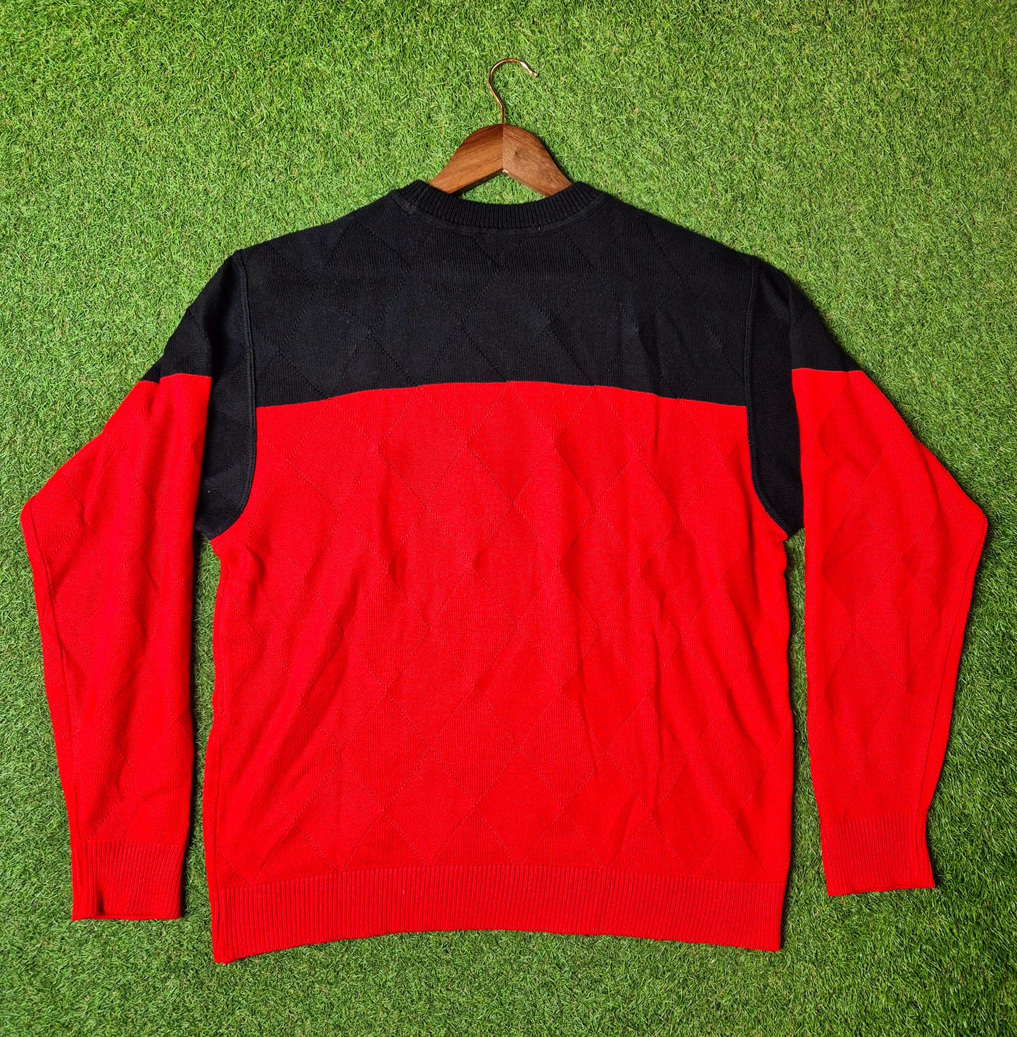 Original/Auth Carlo Colucci - Vintage Pullover - Rot mit England Muster - M (50)