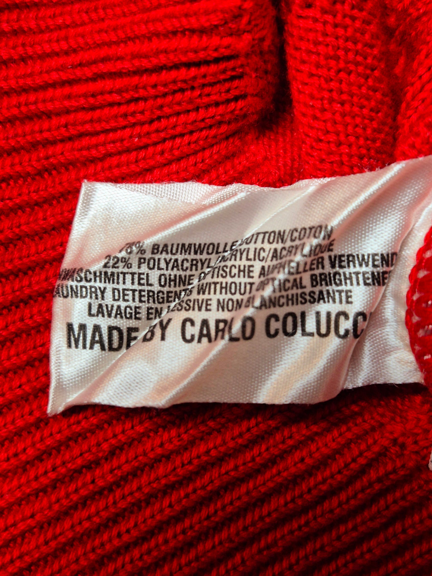 Original/Auth Carlo Colucci - Vintage Pullover - Rot mit England Muster - M (50)