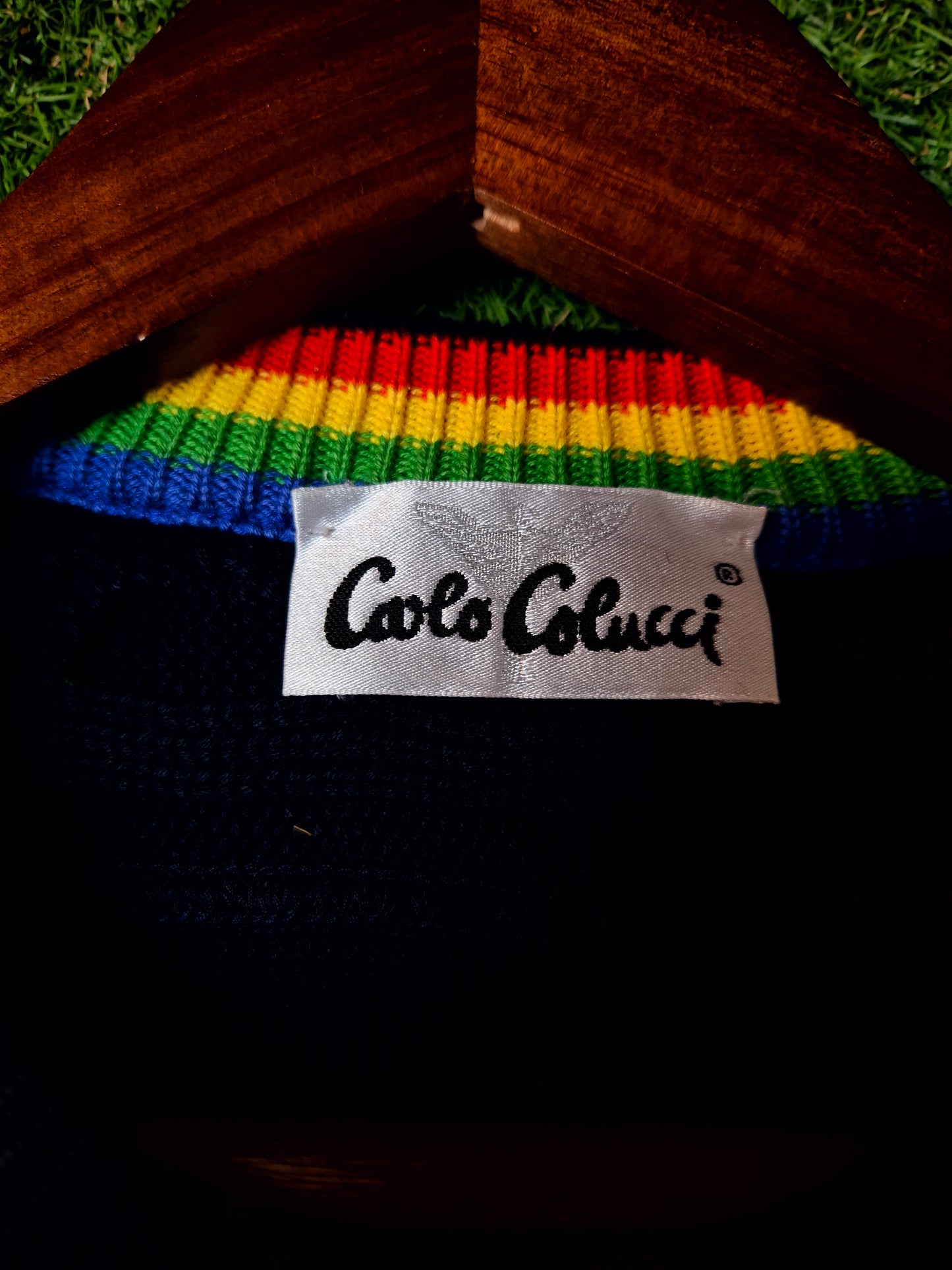 Original/Auth Carlo Colucci - Vintage Pullover - Bunt mit Regenbogen Muster - S/M (48)
