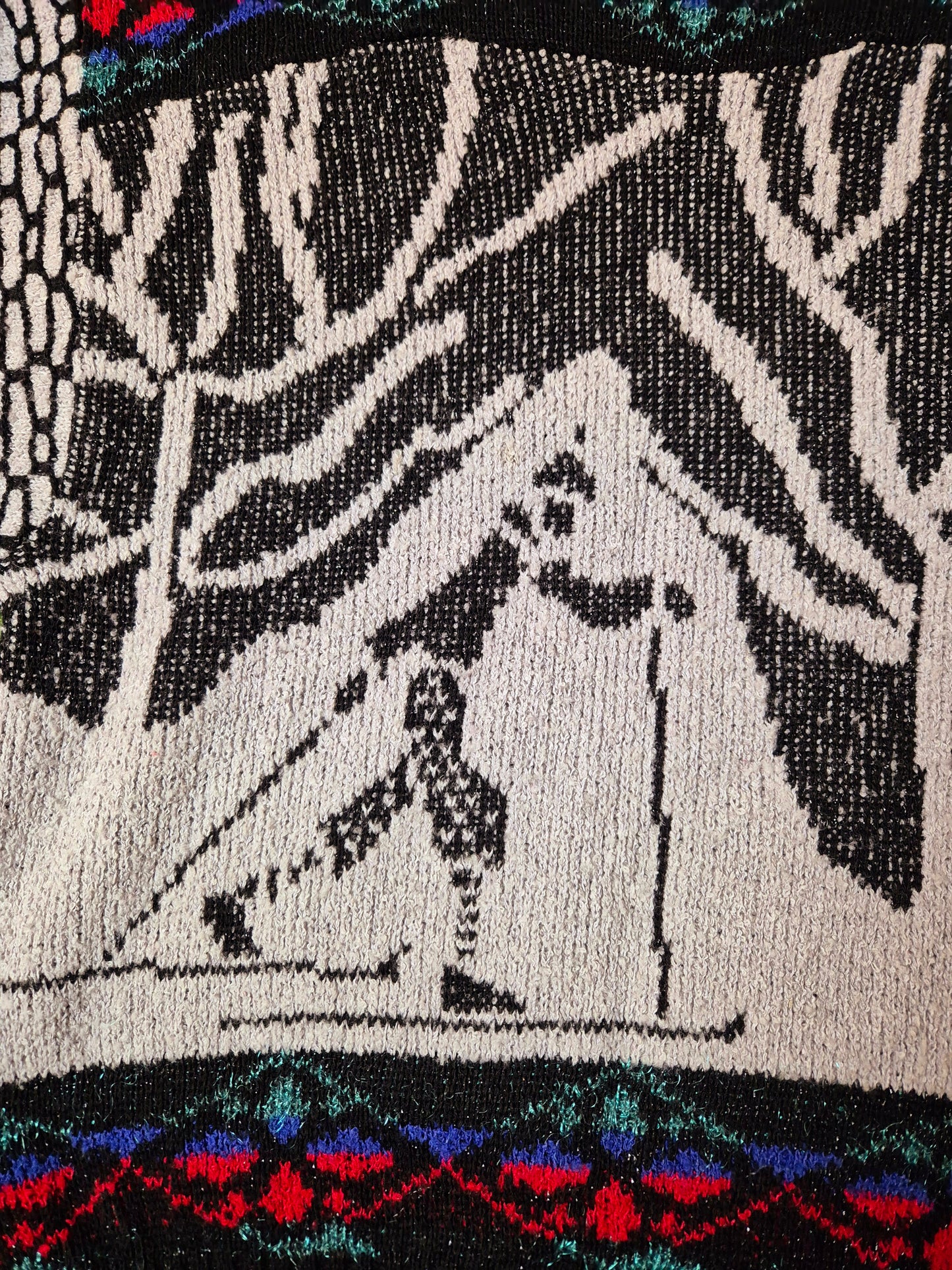 Original/Auth Carlo Colucci - Vintage Pullover - Grau mit Ski Muster - M/L (52)