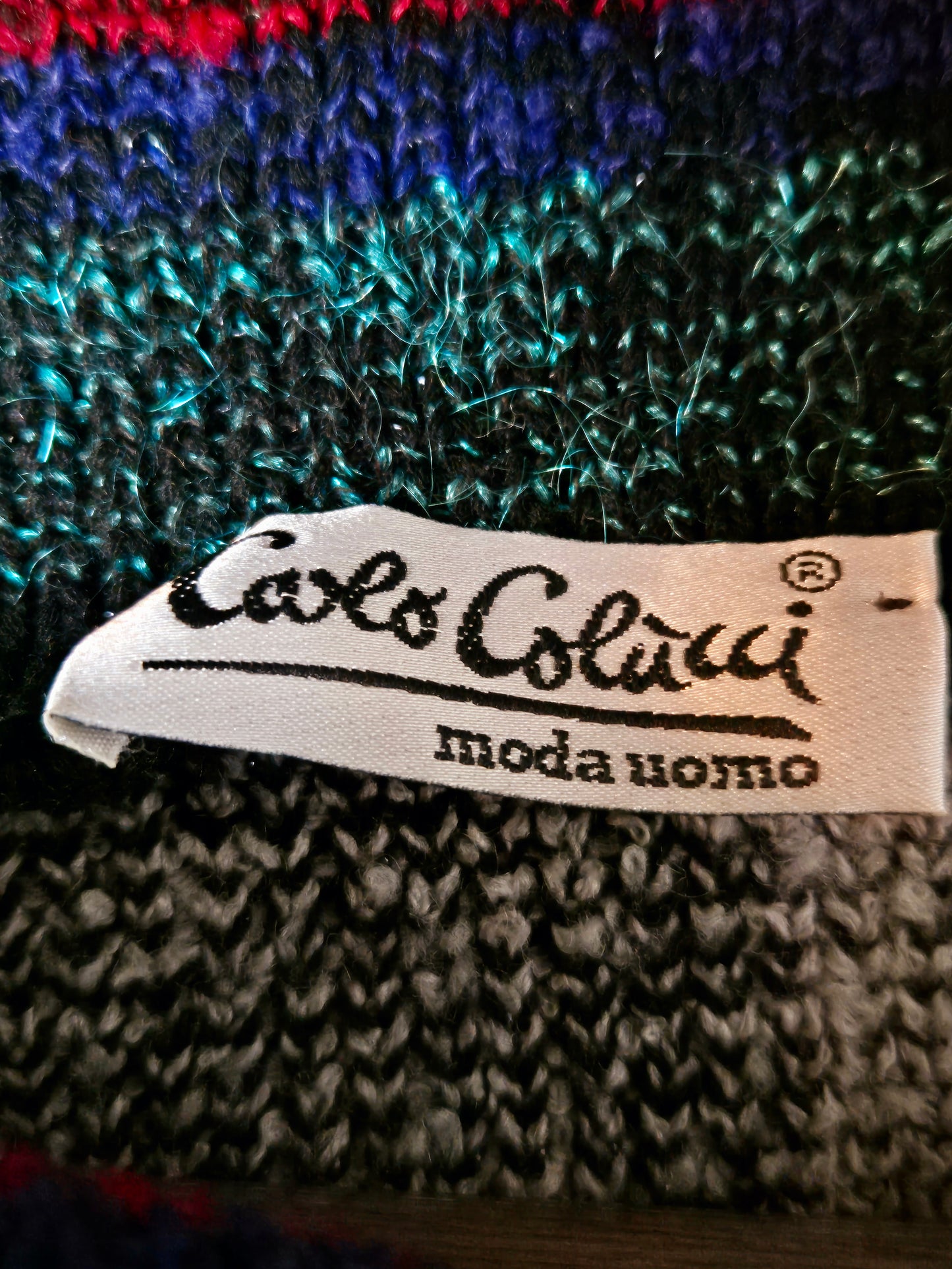 Original/Auth Carlo Colucci - Vintage Pullover - Grau mit Ski Muster - M/L (52)