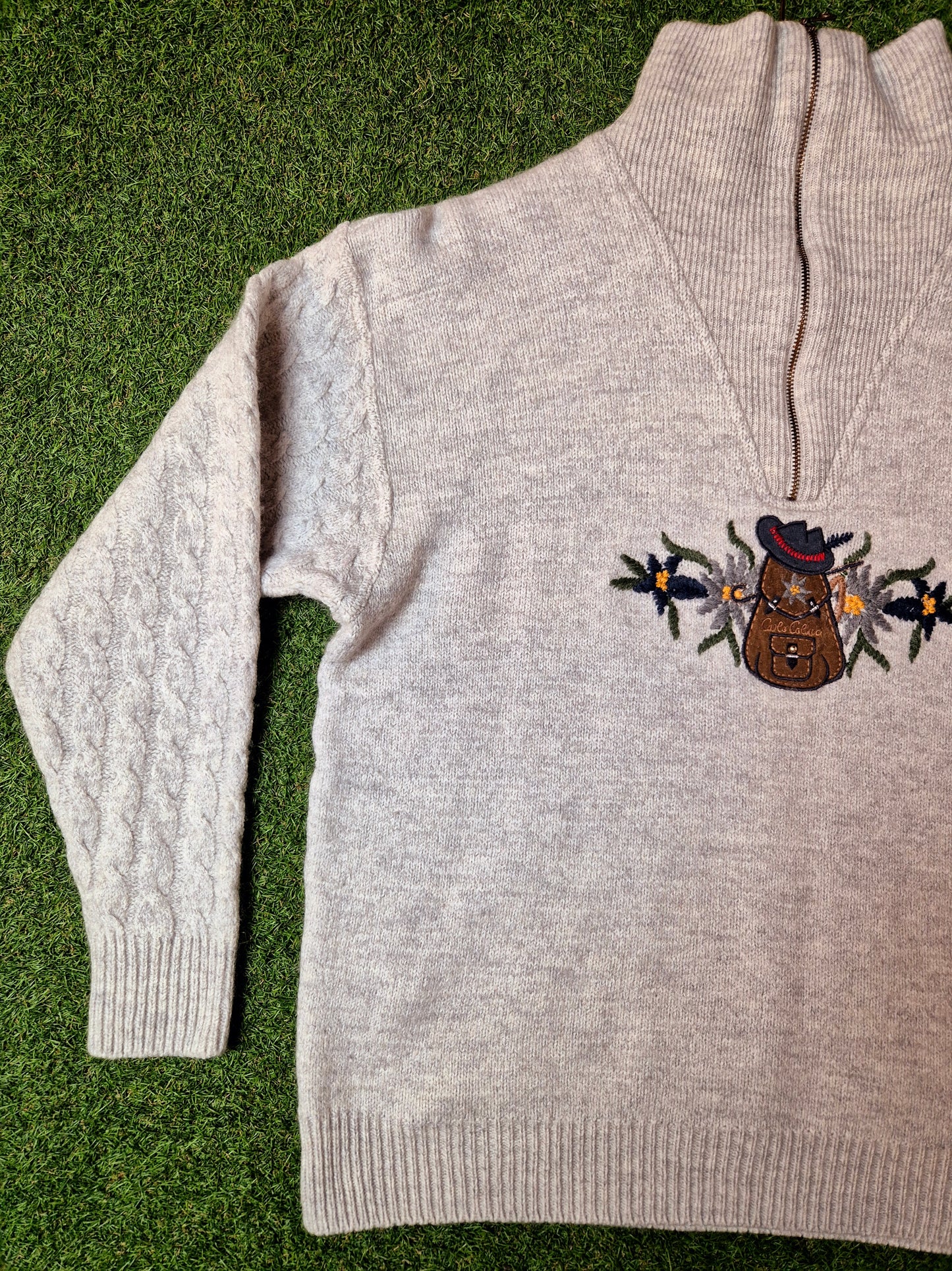 Original/Auth Carlo Colucci - Vintage Pullover - Grau Wolle - S/M