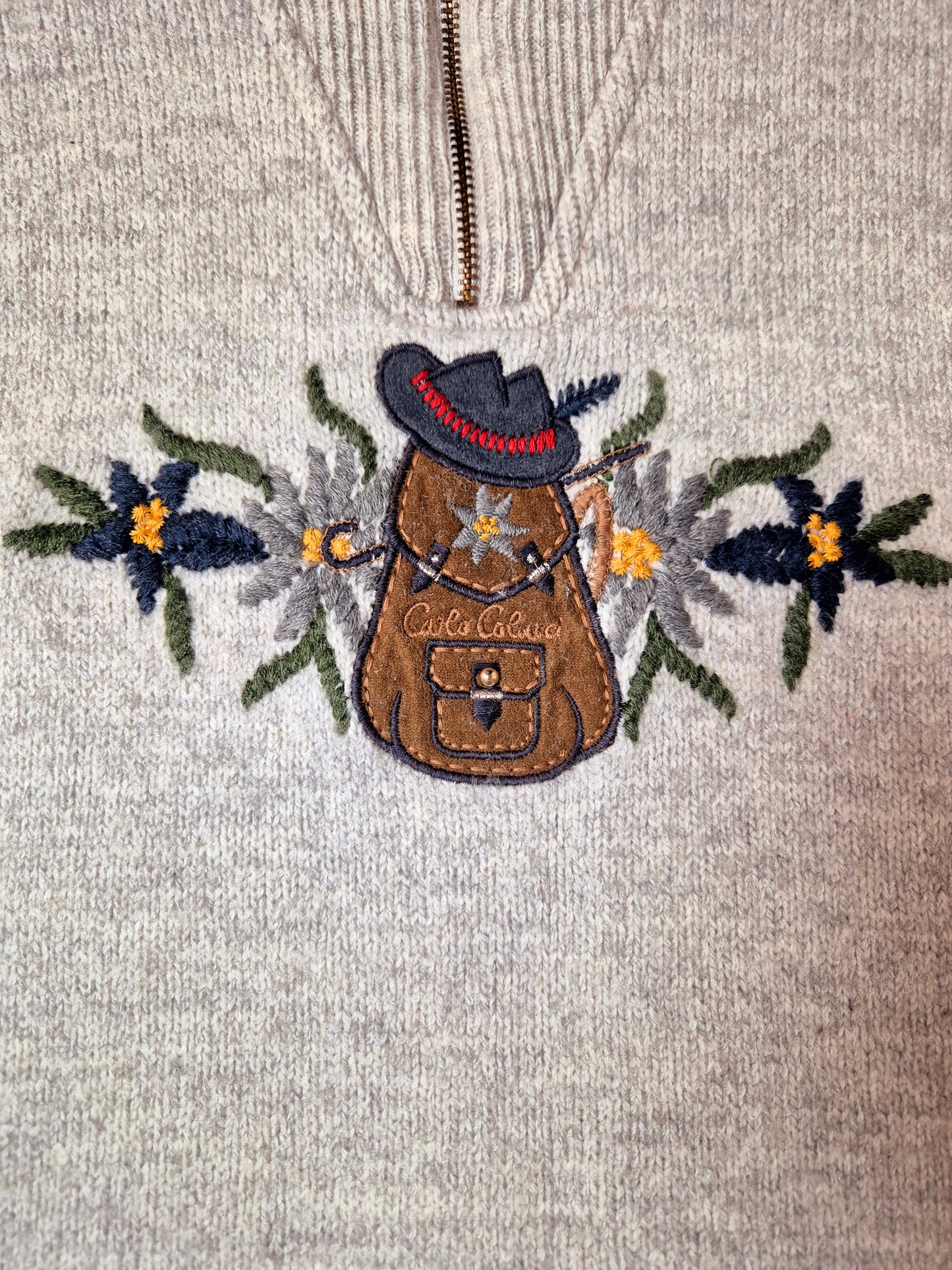 Original/Auth Carlo Colucci - Vintage Pullover - Grau Wolle - S/M