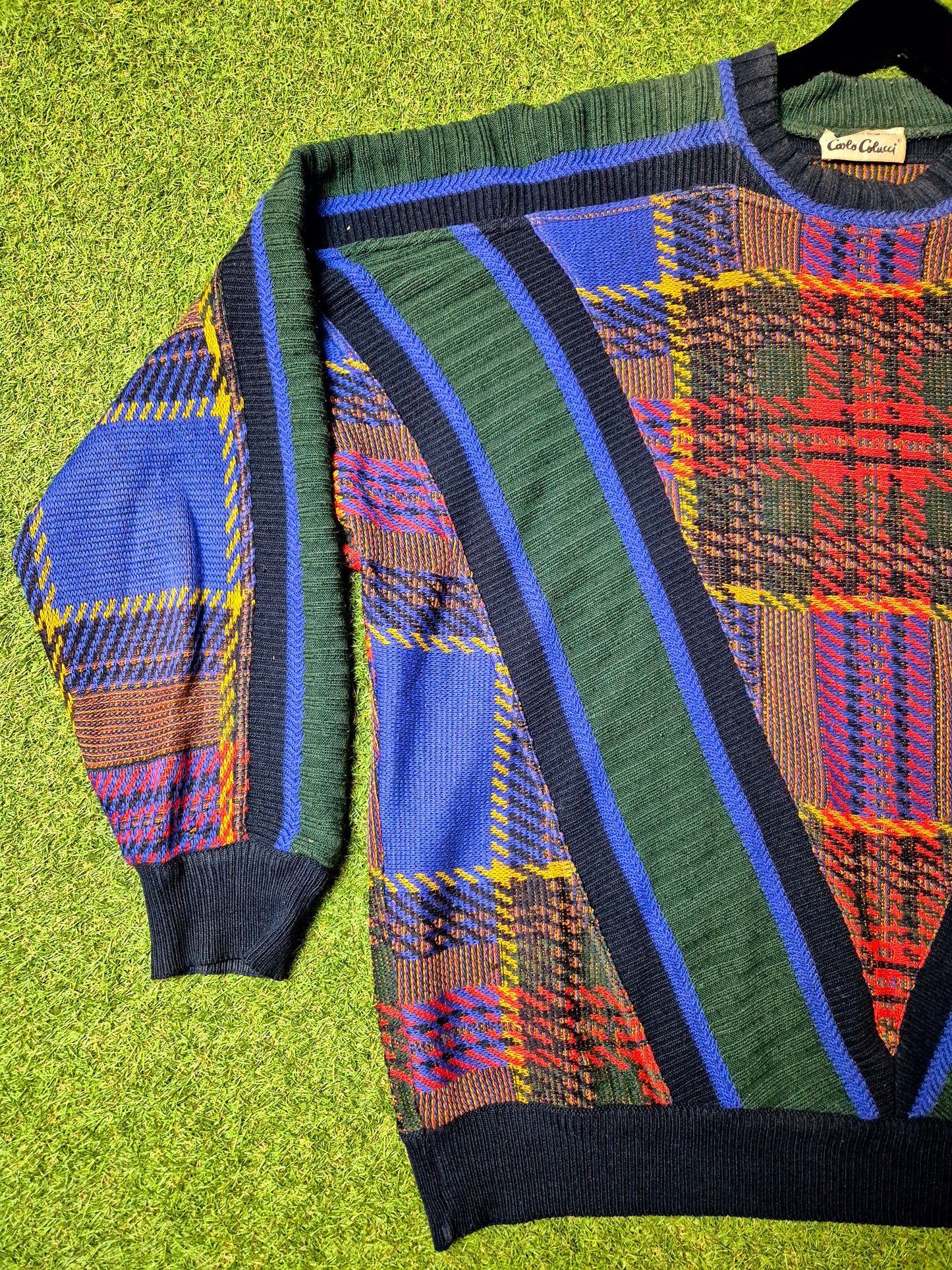 Original/Auth Carlo Colucci - Vintage Pullover - Bunt mit Muster - L/XL (54)