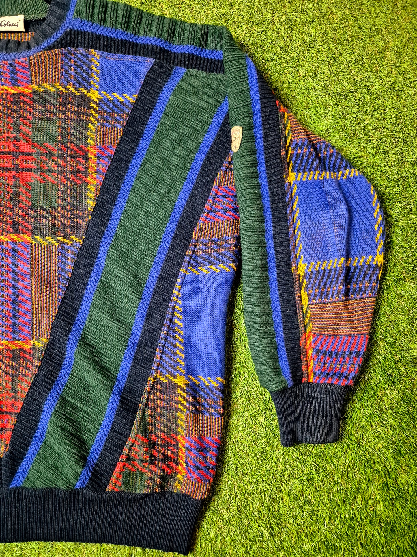 Original/Auth Carlo Colucci - Vintage Pullover - Bunt mit Muster - L/XL (54)