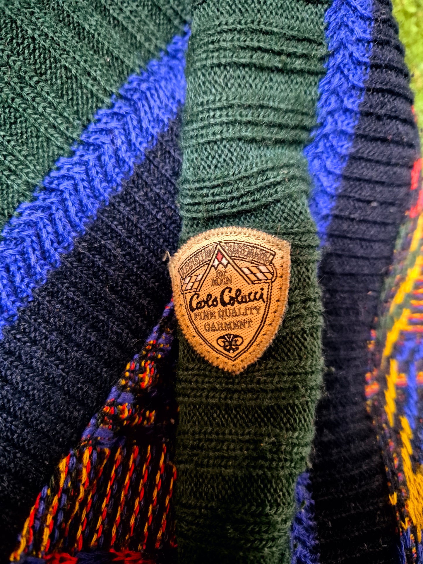 Original/Auth Carlo Colucci - Vintage Pullover - Bunt mit Muster - L/XL (54)