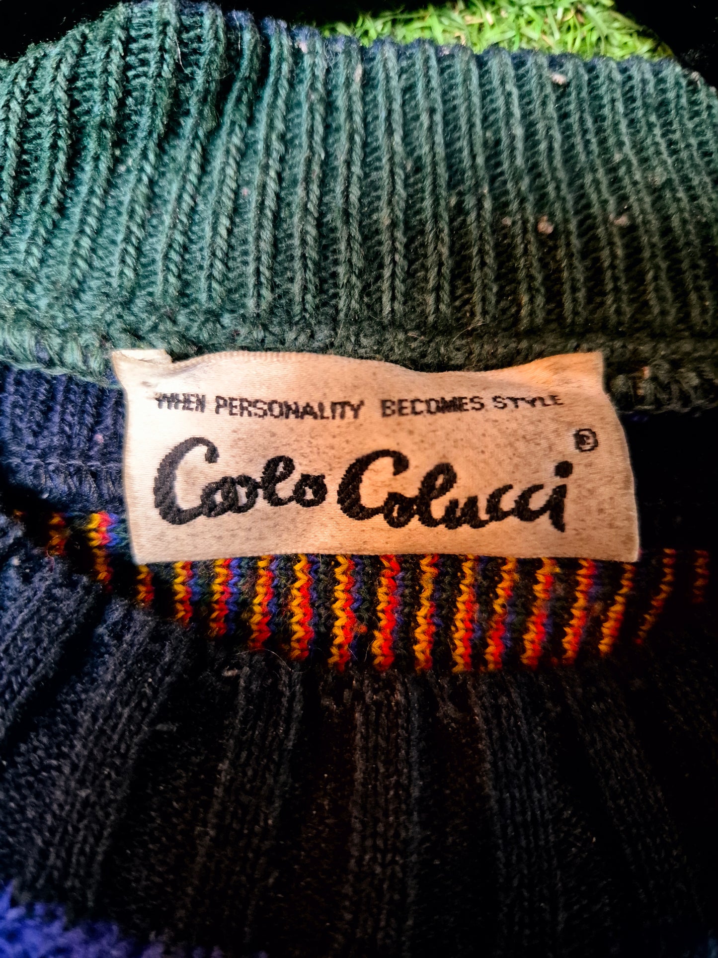 Original/Auth Carlo Colucci - Vintage Pullover - Bunt mit Muster - L/XL (54)