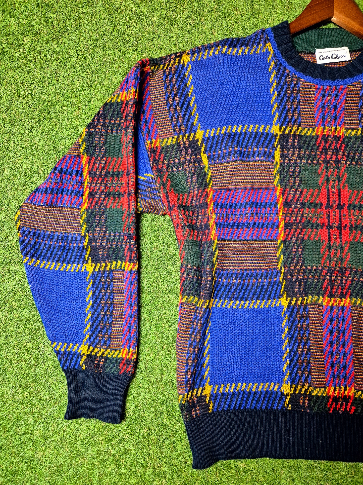 Original/Auth Carlo Colucci - Vintage Pullover - Bunt mit Muster - M/L (54)