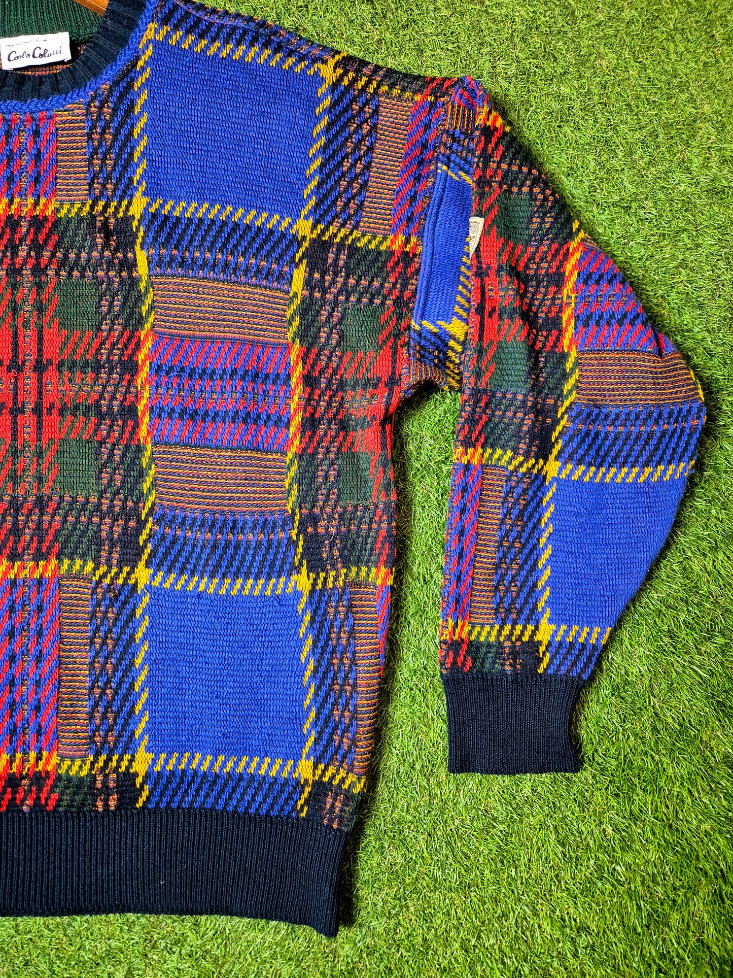 Original/Auth Carlo Colucci - Vintage Pullover - Bunt mit Muster - M/L (54)