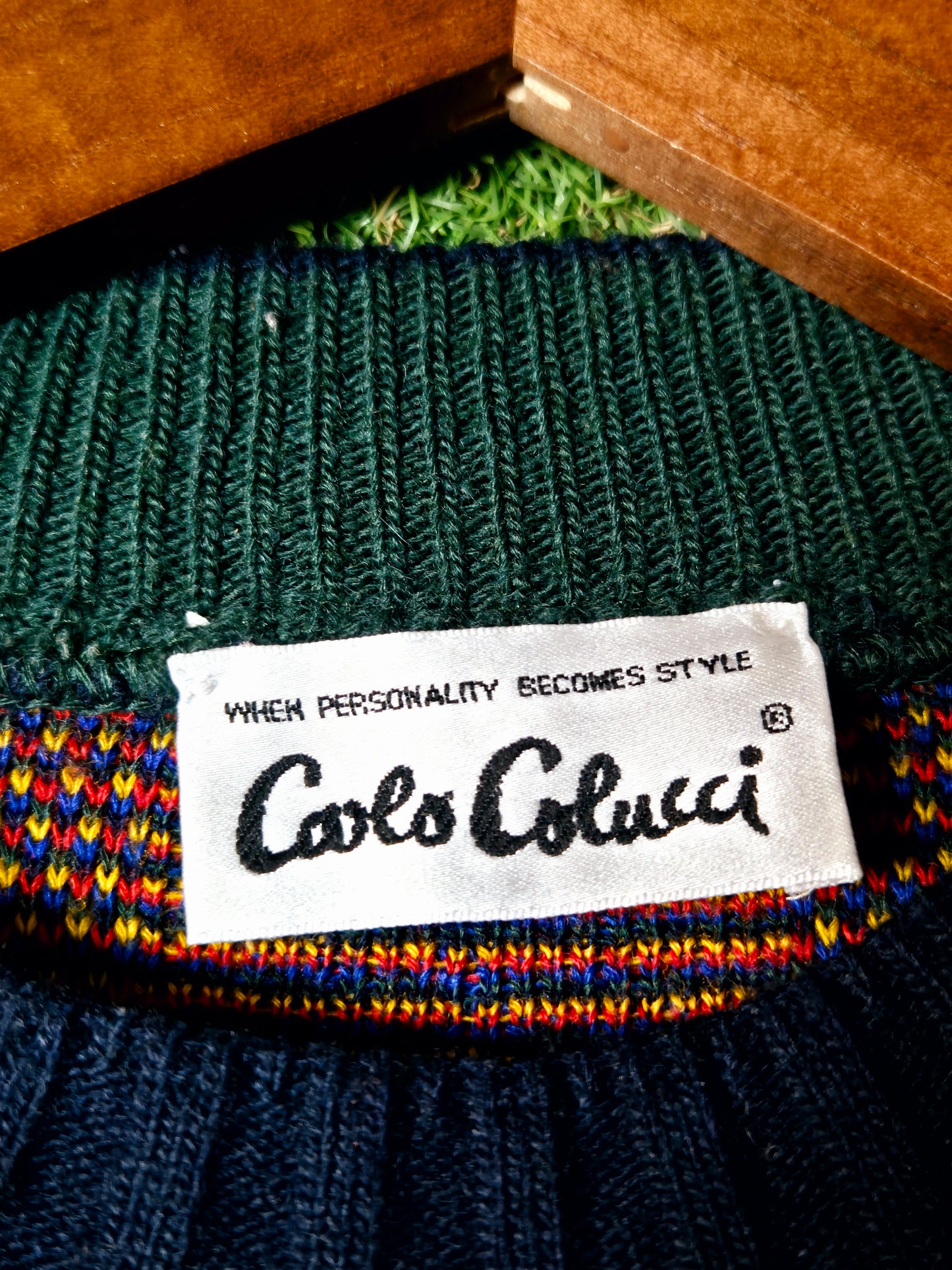 Original/Auth Carlo Colucci - Vintage Pullover - Bunt mit Muster - M/L (54)