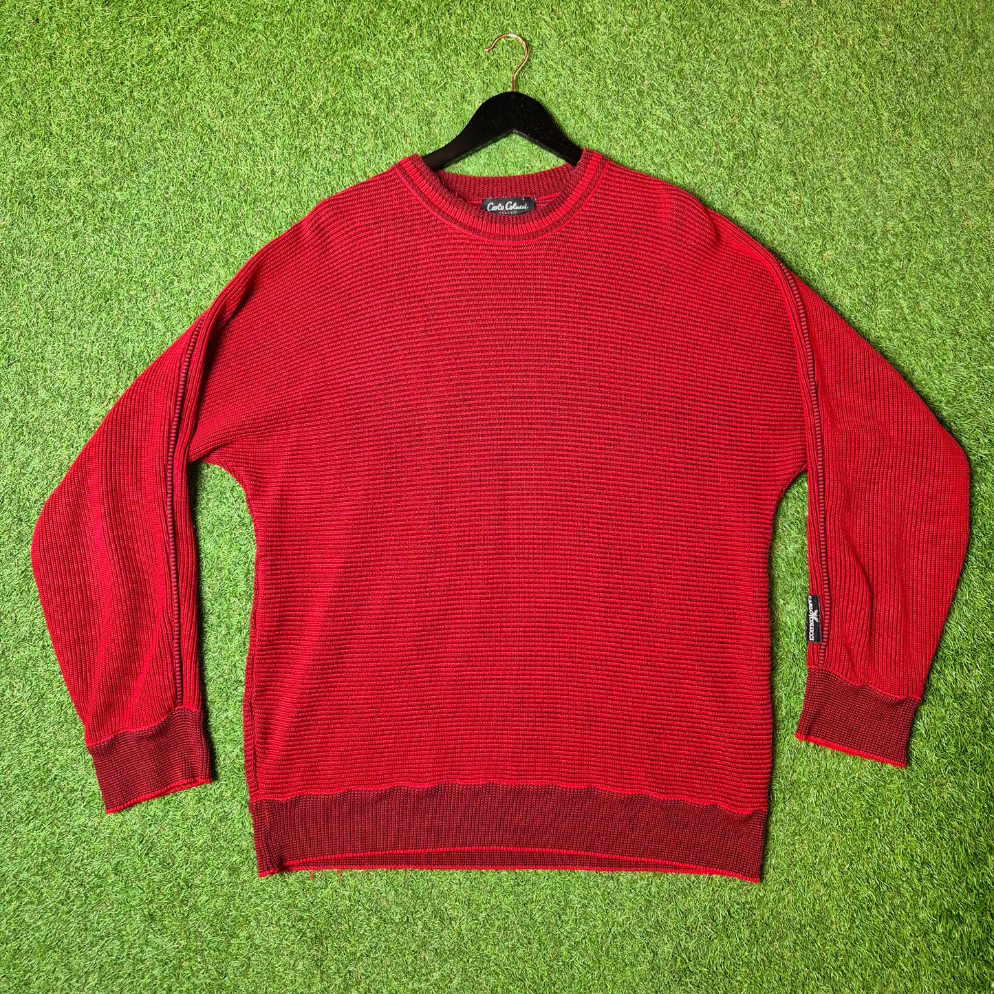Original/Auth Carlo Colucci - Vintage Pullover - Rot/Schwarz - M/L (52)