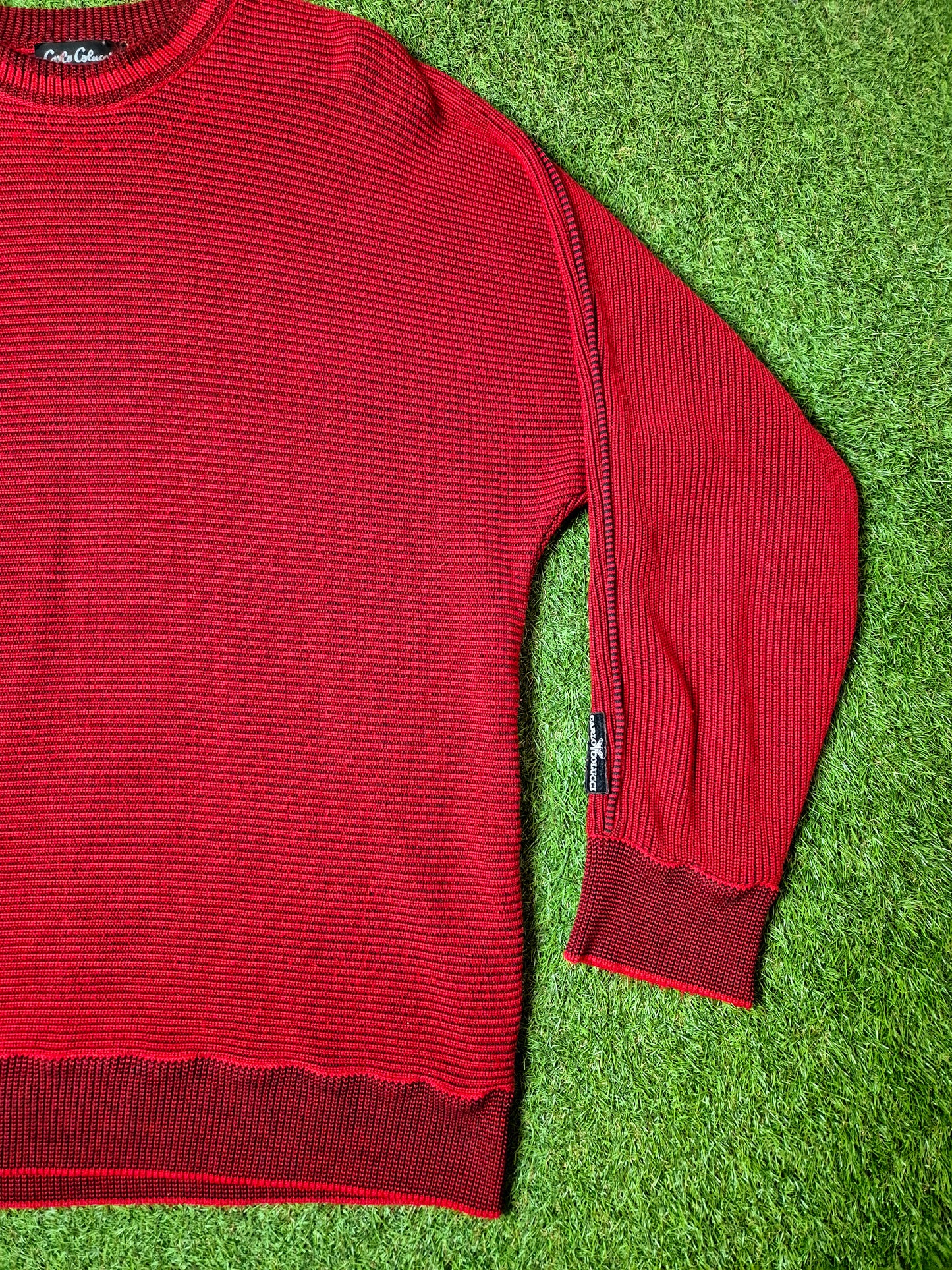 Original/Auth Carlo Colucci - Vintage Pullover - Rot/Schwarz - M/L (52)