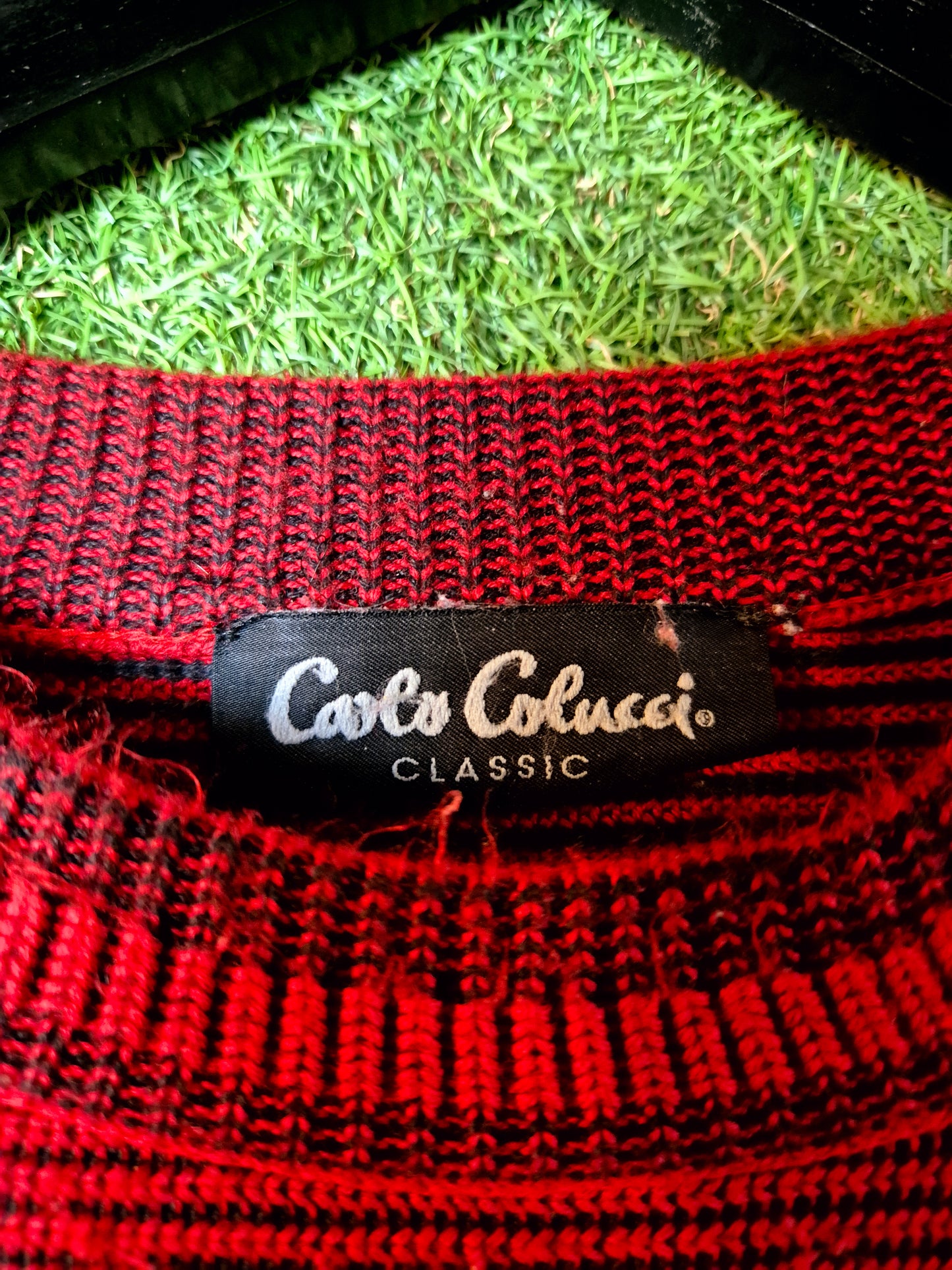 Original/Auth Carlo Colucci - Vintage Pullover - Rot/Schwarz - M/L (52)