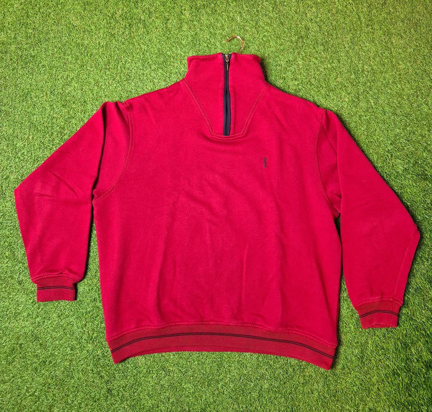 Original/Auth YSL - Vintage 90er Pullover - Rot - L