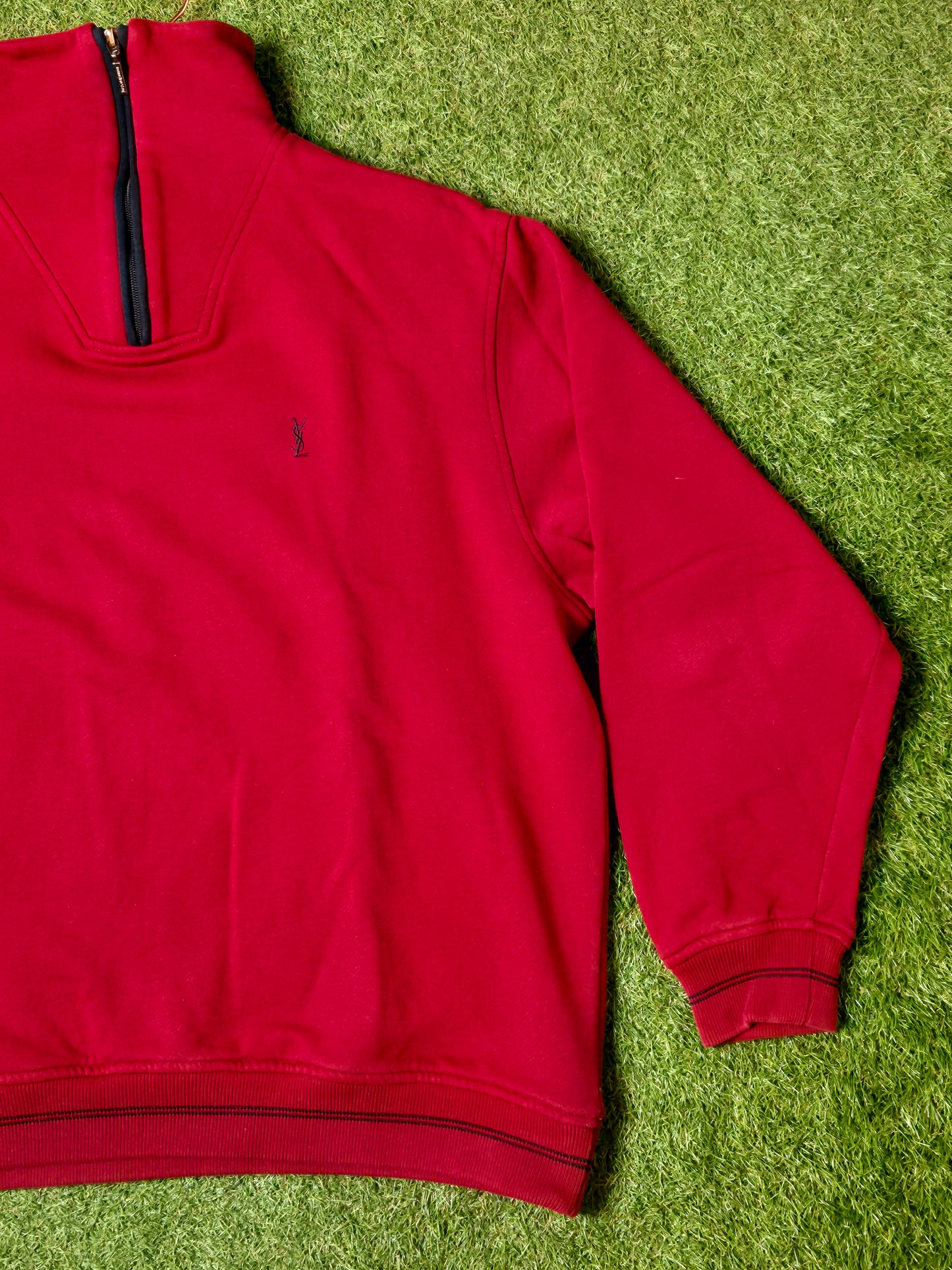 Original/Auth YSL - Vintage 90er Pullover - Rot - L