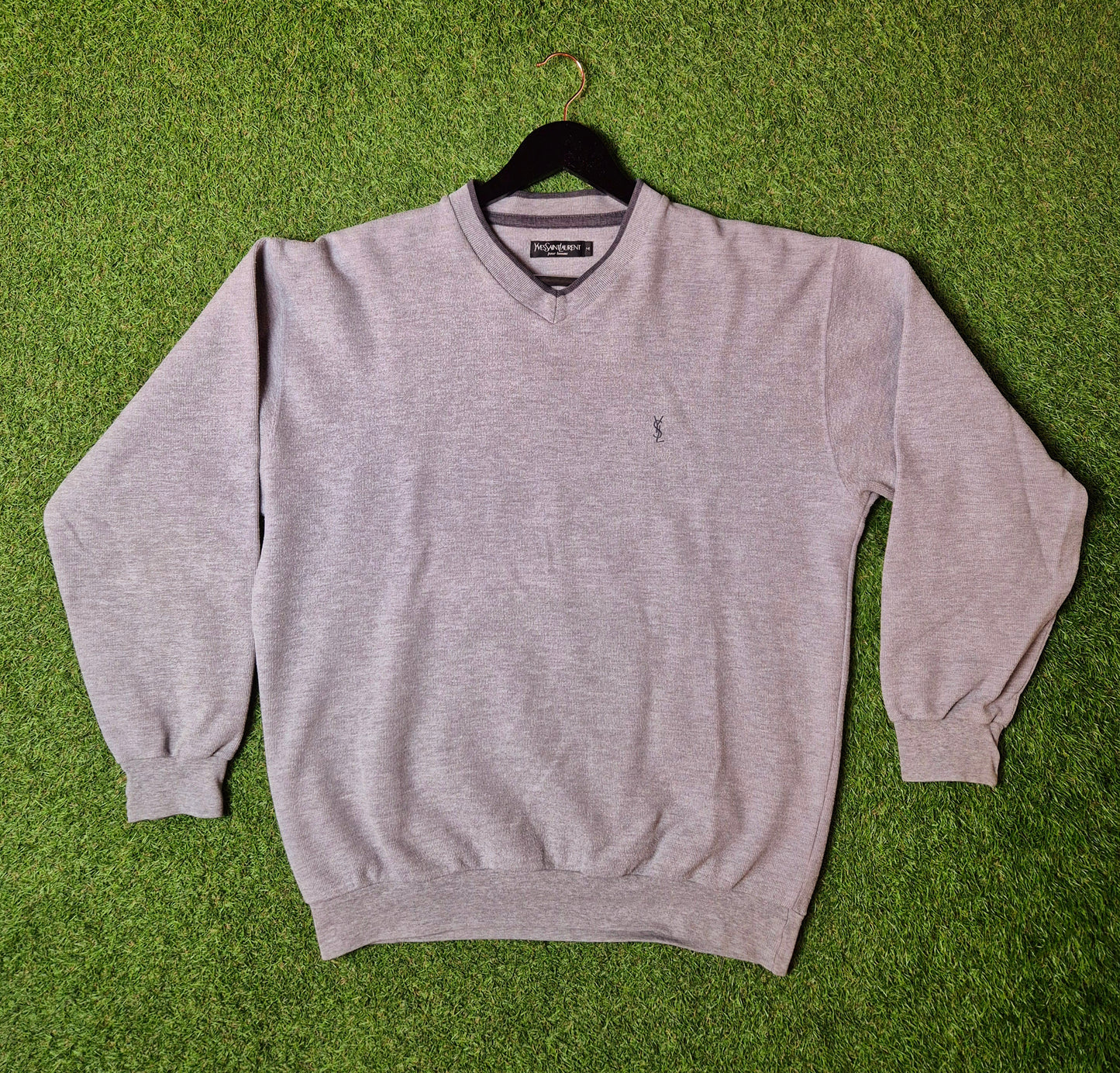 Original/Auth YSL - Vintage 90er Pullover - Grau - M