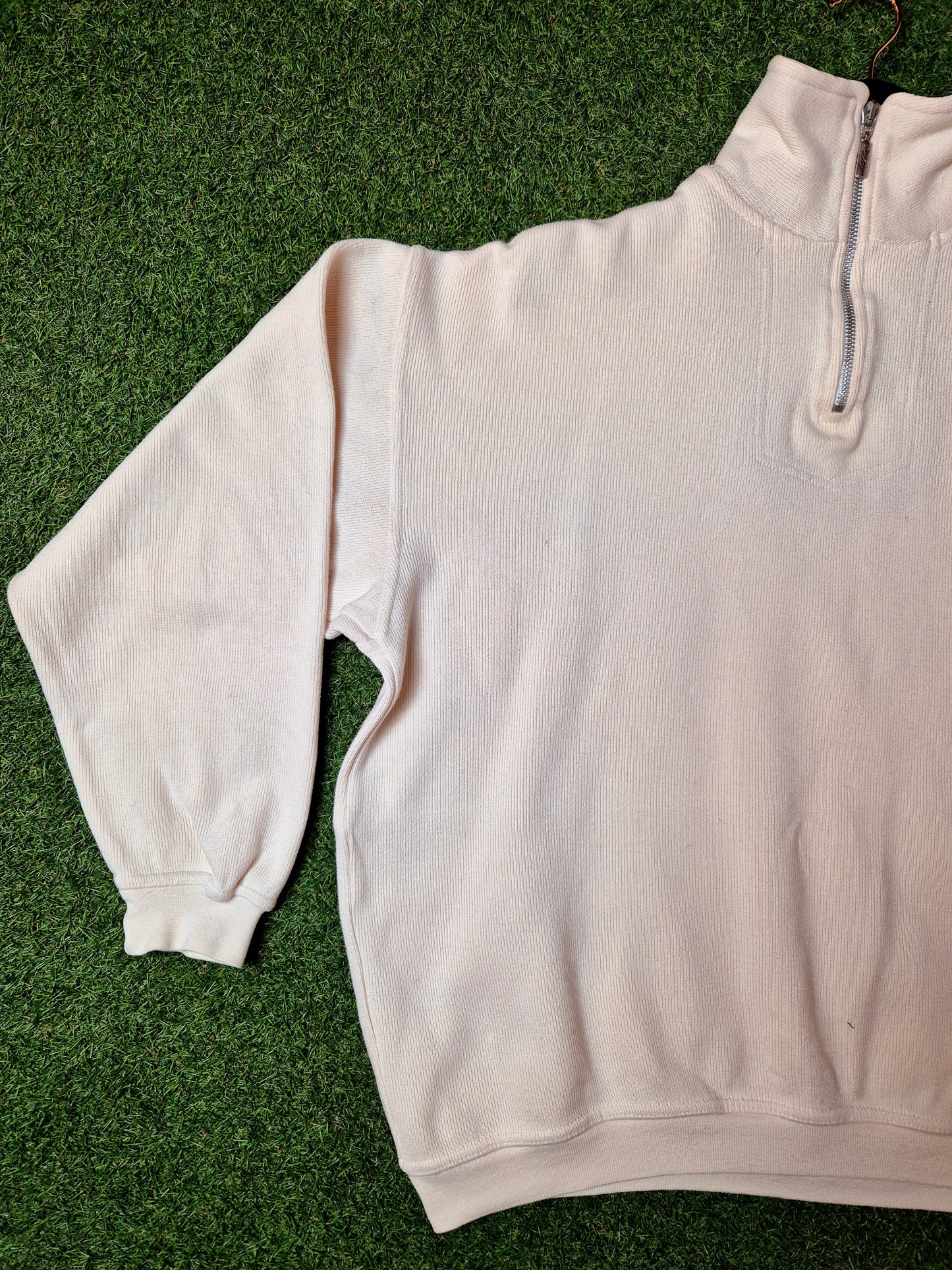 Original/Auth YSL - Vintage 90er Pullover - Weiß/Creme mit Kragen - M