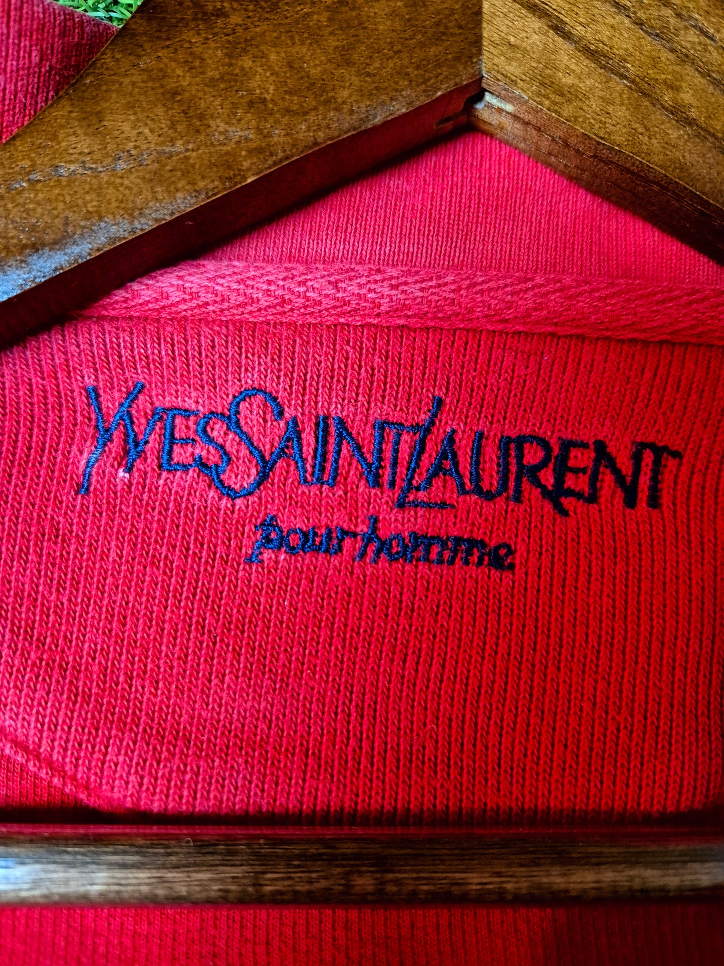 Original/Auth YSL - Vintage 90er Pullover - Rot mit Polokragen - M