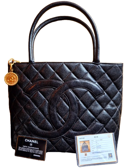 Original/Auth Chanel - Chanel - Medallion Tote - Klassisch - Kaviarleder Schwarz