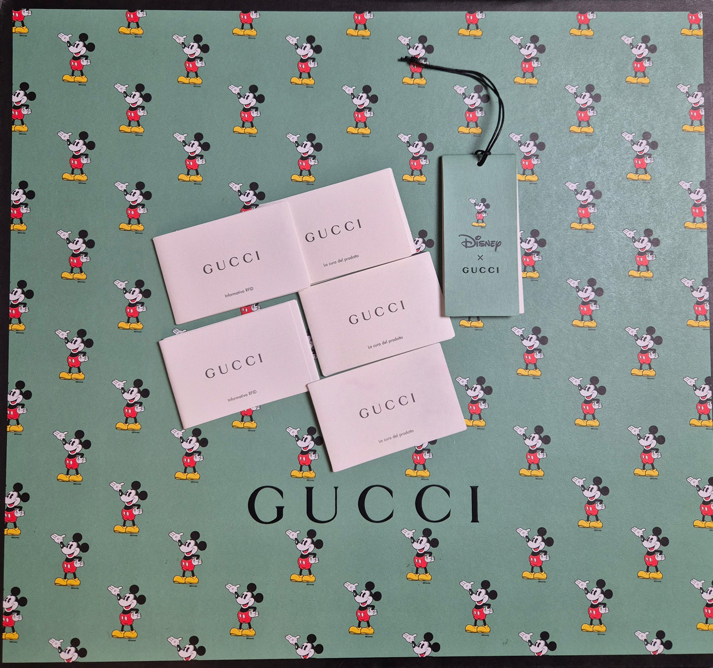 Original/Auth Gucci - Disney x Gucci GG Supreme Mickey Print Rucksack - Braun Leder Canvas