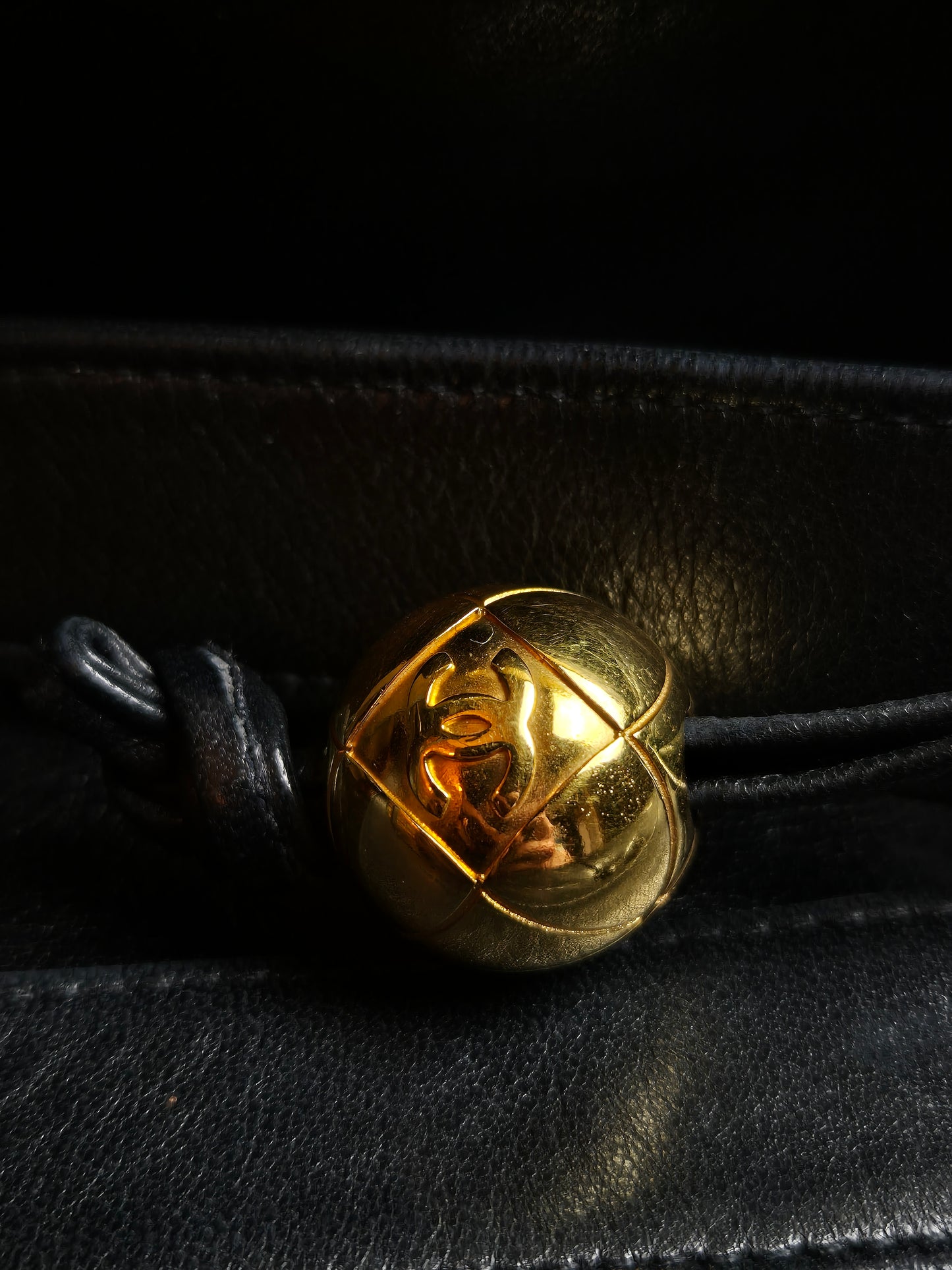 Original/Auth Chanel - Vintage Umhängetasche - gesteppt - Lammleder Schwarz