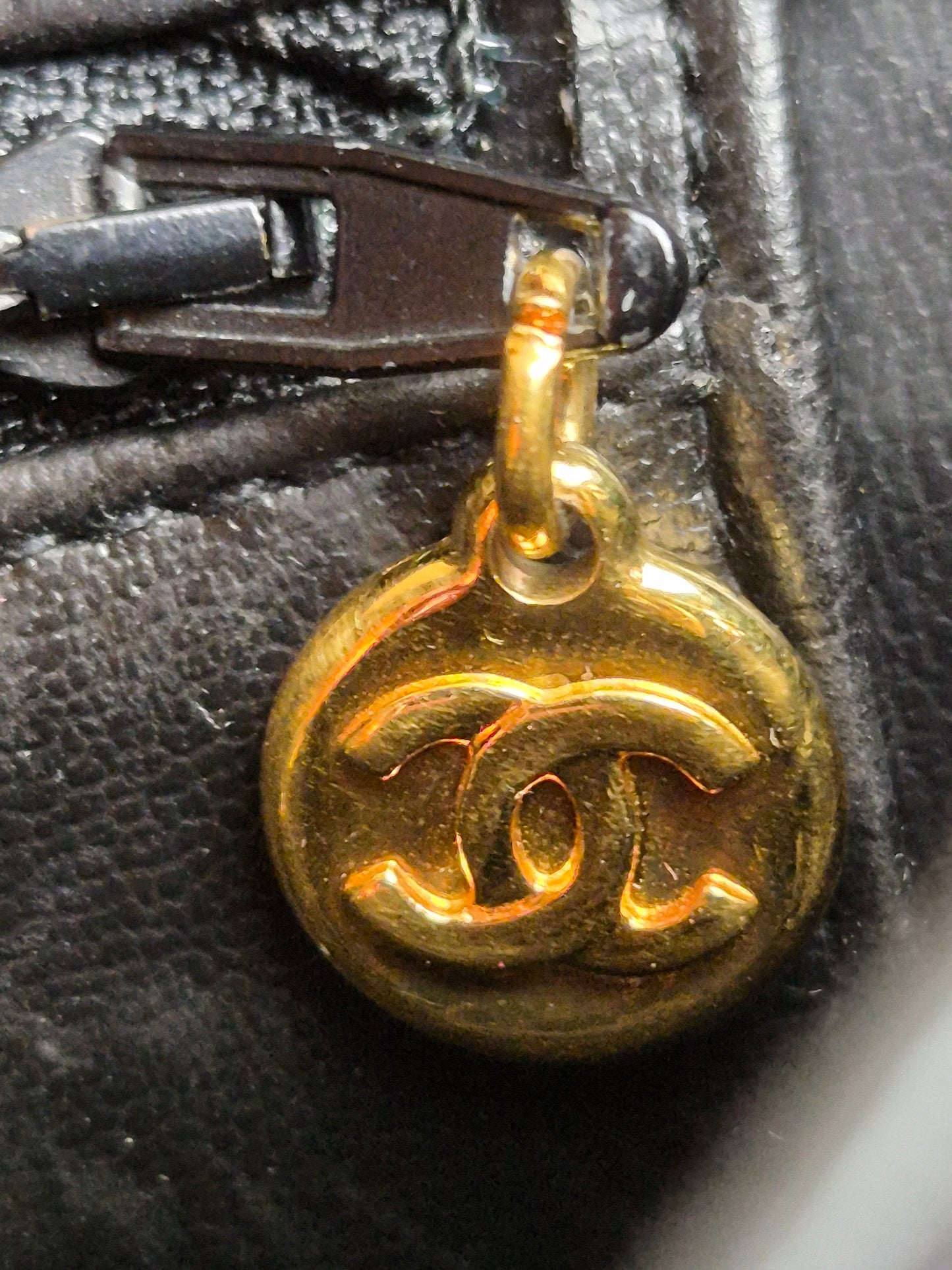 Original/Auth Chanel - Vintage Umhängetasche - gesteppt - Lammleder Schwarz