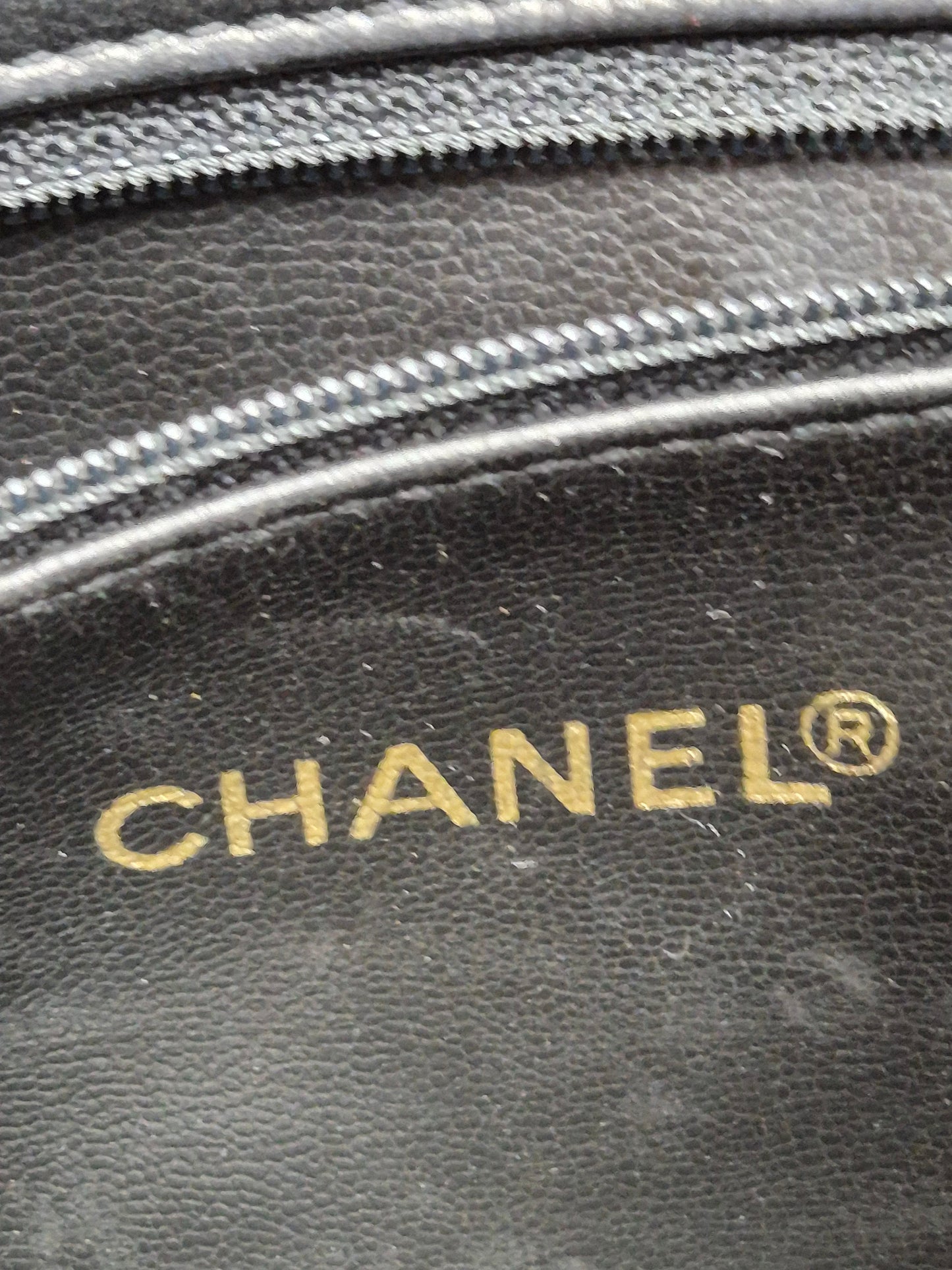 Original/Auth Chanel - Vintage Umhängetasche - gesteppt - Lammleder Schwarz
