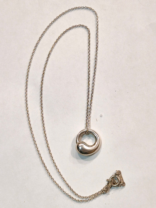 Original/Auth Tiffany & Co. - Halskette mit Anhänger - 925 Silber - 40 cm Kette