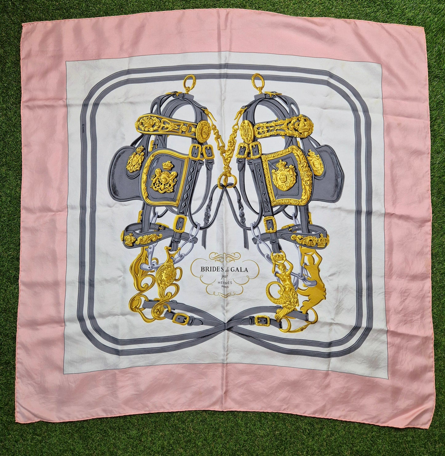 Original/Auth Hermès - Vintage Seidentuch Carré - 90 x 90 - Brides de Gala