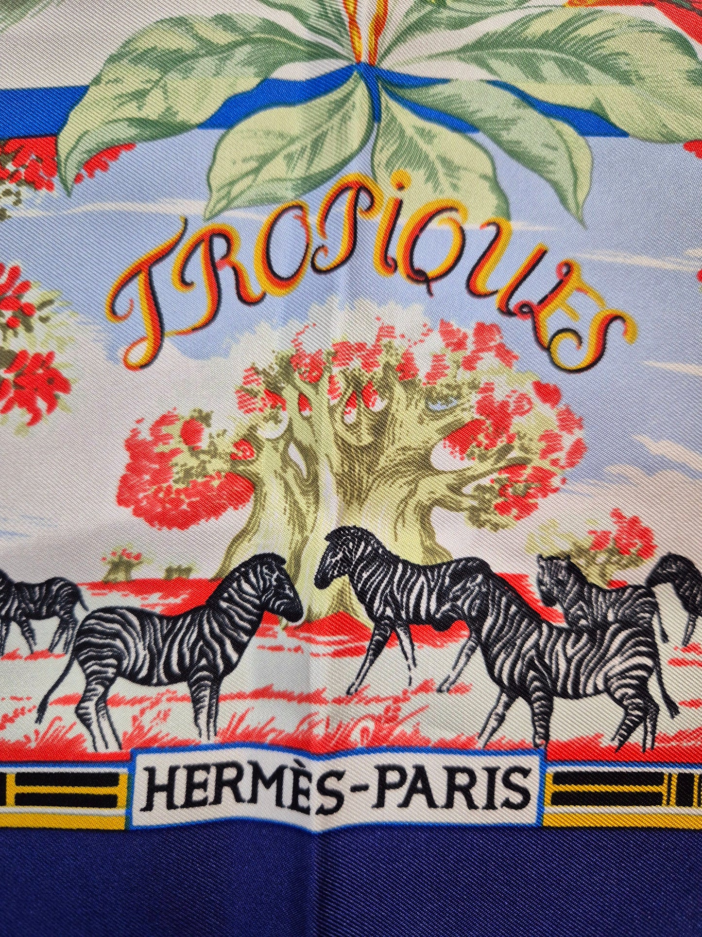 Original/Auth Hermès - Vintage Seidentuch Carré - 90 x 90 - Tropiques