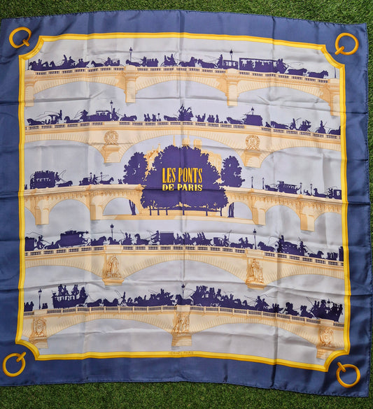 Original/Auth Hermès - Vintage Seidentuch Carré - 90 x 90 - Les Ponts de Paris