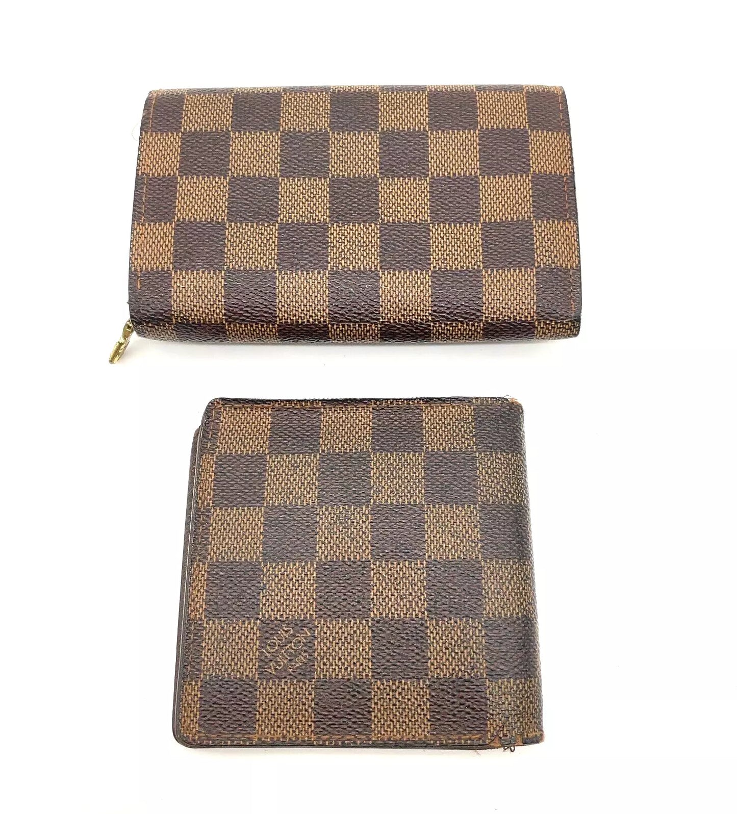 Original/Auth Louis Vuitton - Damier Ebene Tresor/Bi-fold Wallet - Set mit Box