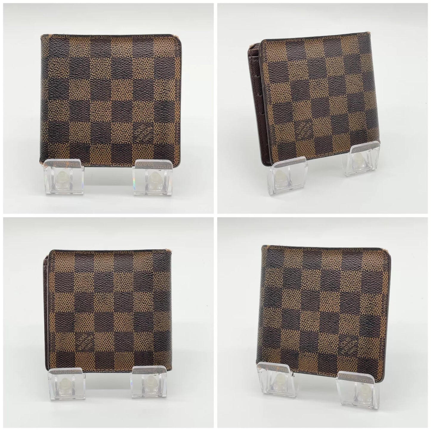 Original/Auth Louis Vuitton - Damier Ebene Tresor/Bi-fold Wallet - Set mit Box