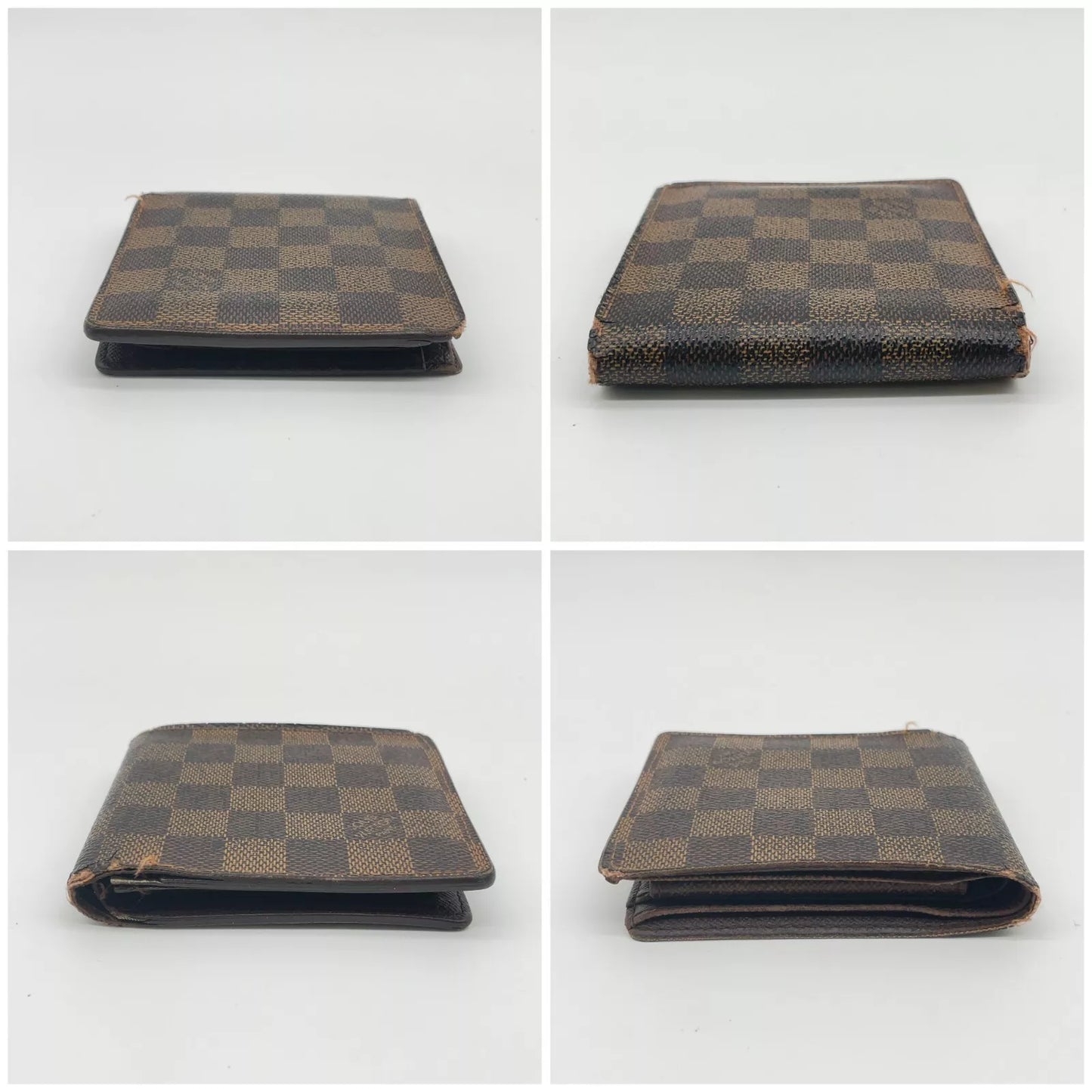 Original/Auth Louis Vuitton - Damier Ebene Tresor/Bi-fold Wallet - Set mit Box