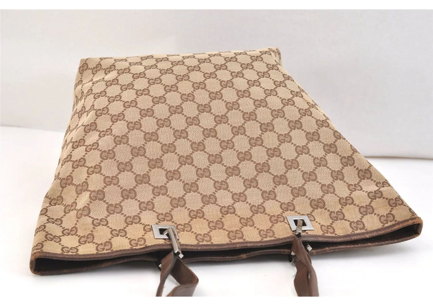 Original/Auth Gucci - Tote Bag Schultertasche - Klassisch - GG Canvas mit Leder