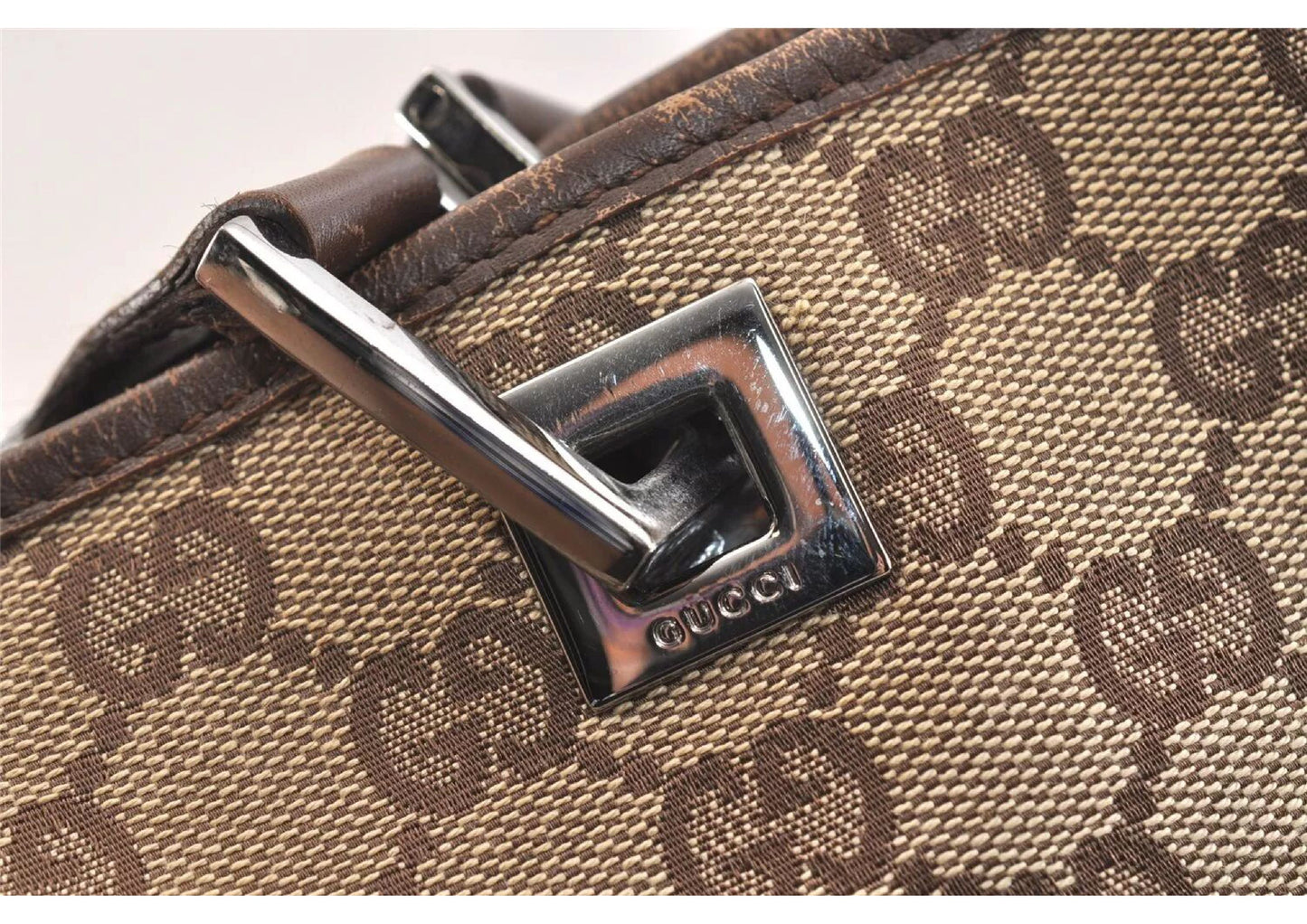 Original/Auth Gucci - Tote Bag Schultertasche - Klassisch - GG Canvas mit Leder
