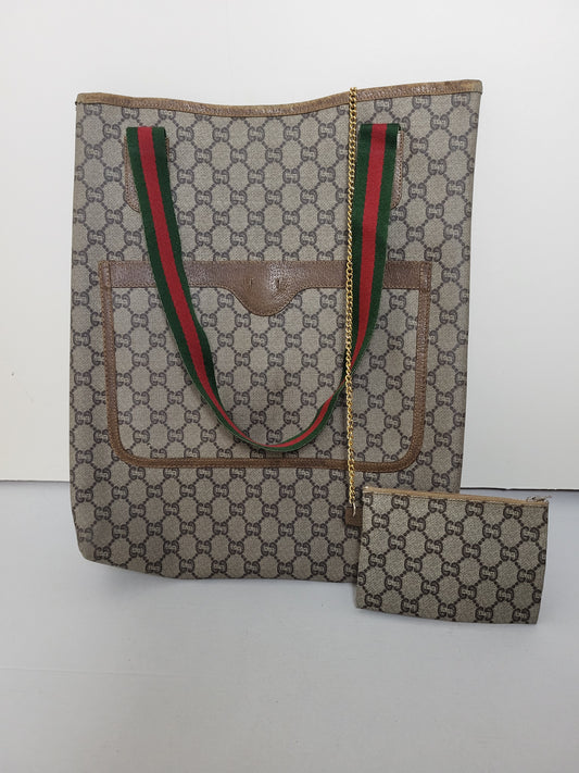 Original/Auth Gucci - Tote Bag Schultertasche - Klassisch - GG Plus Canvas mit Etui