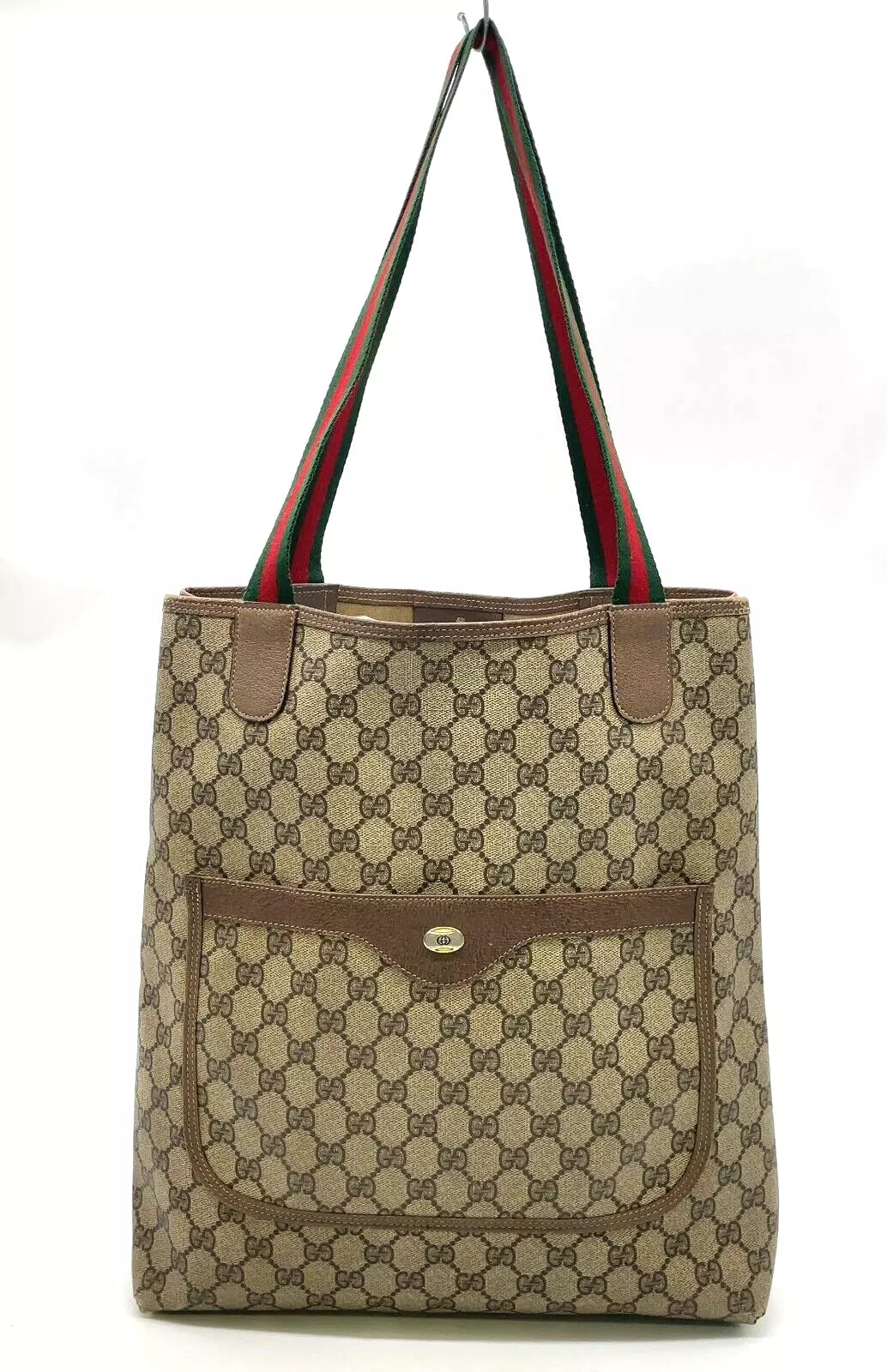 Original/Auth Gucci - Tote Bag Schultertasche - Klassisch - GG Canvas mit Leder