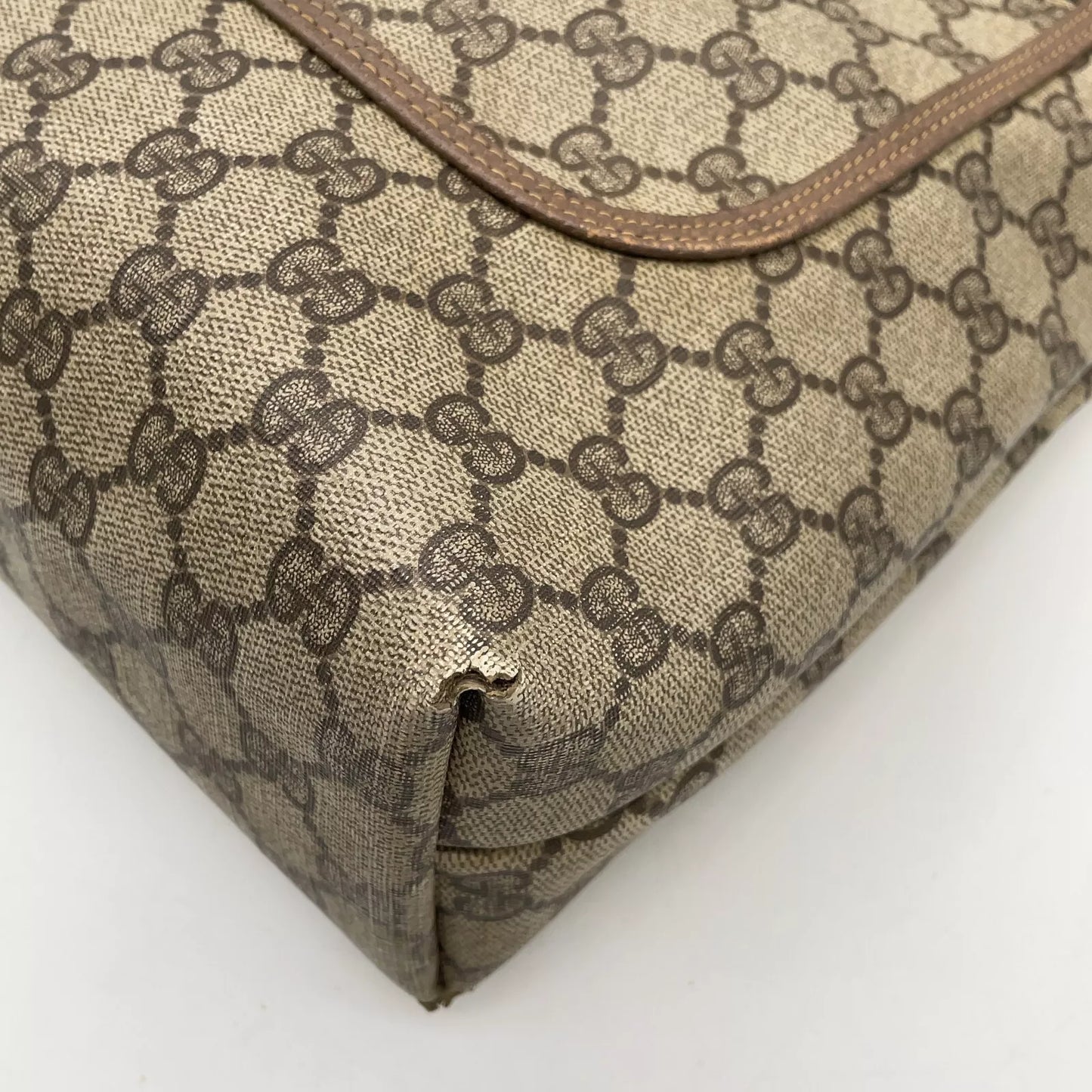 Original/Auth Gucci - Tote Bag Schultertasche - Klassisch - GG Canvas mit Leder