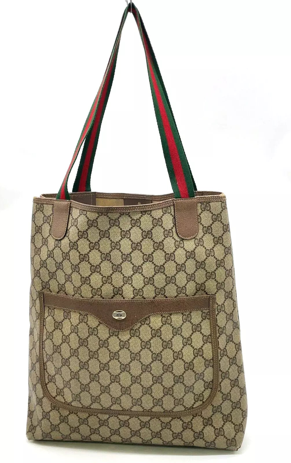 Original/Auth Gucci - Tote Bag Schultertasche - Klassisch - GG Canvas mit Leder