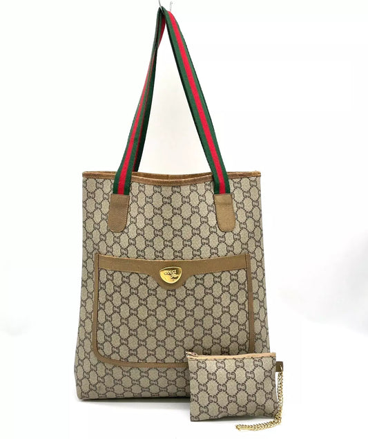 Original/Auth Gucci - Tote Bag Schultertasche - Klassisch - GG Plus Canvas mit Etui