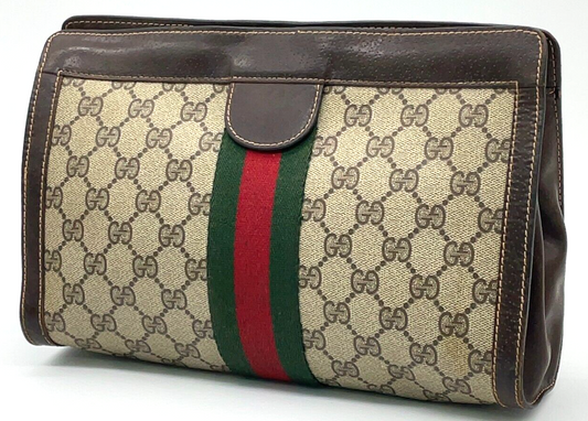 Original/Auth Gucci - Vintage Clutch Bag - Klassisch - GG Sherry Line