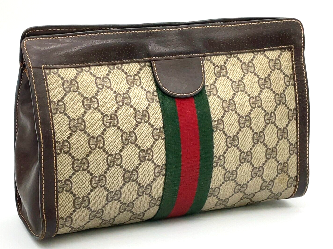 Original/Auth Gucci - Vintage Clutch Bag - Klassisch - GG Sherry Line