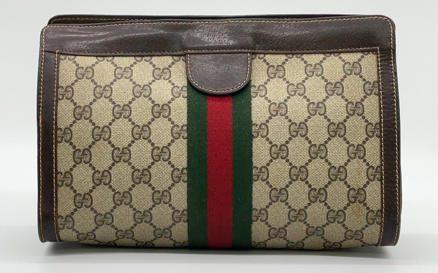 Original/Auth Gucci - Vintage Clutch Bag - Klassisch - GG Sherry Line