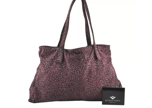 Original/Auth Bottega Veneta - Handtasche Bag - Leopard Nylon - Spiegel