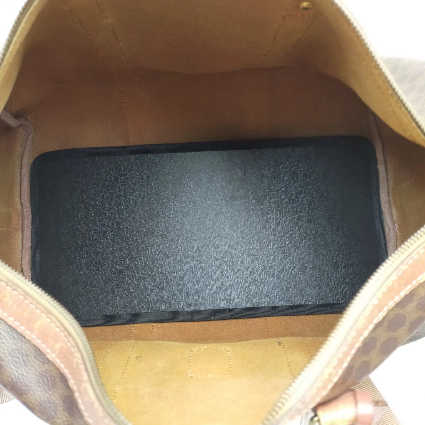 Original/Auth Celine Paris - Macadam Boston Bag mit Gurt - Canvas mit Leder